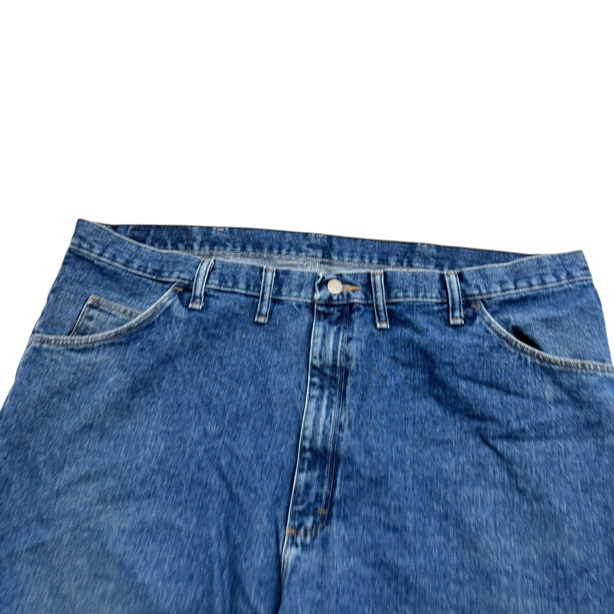 Vintage Wrangler Baggy Jorts W44 Mens Denim Shorts Mid Blue Relaxed Fit