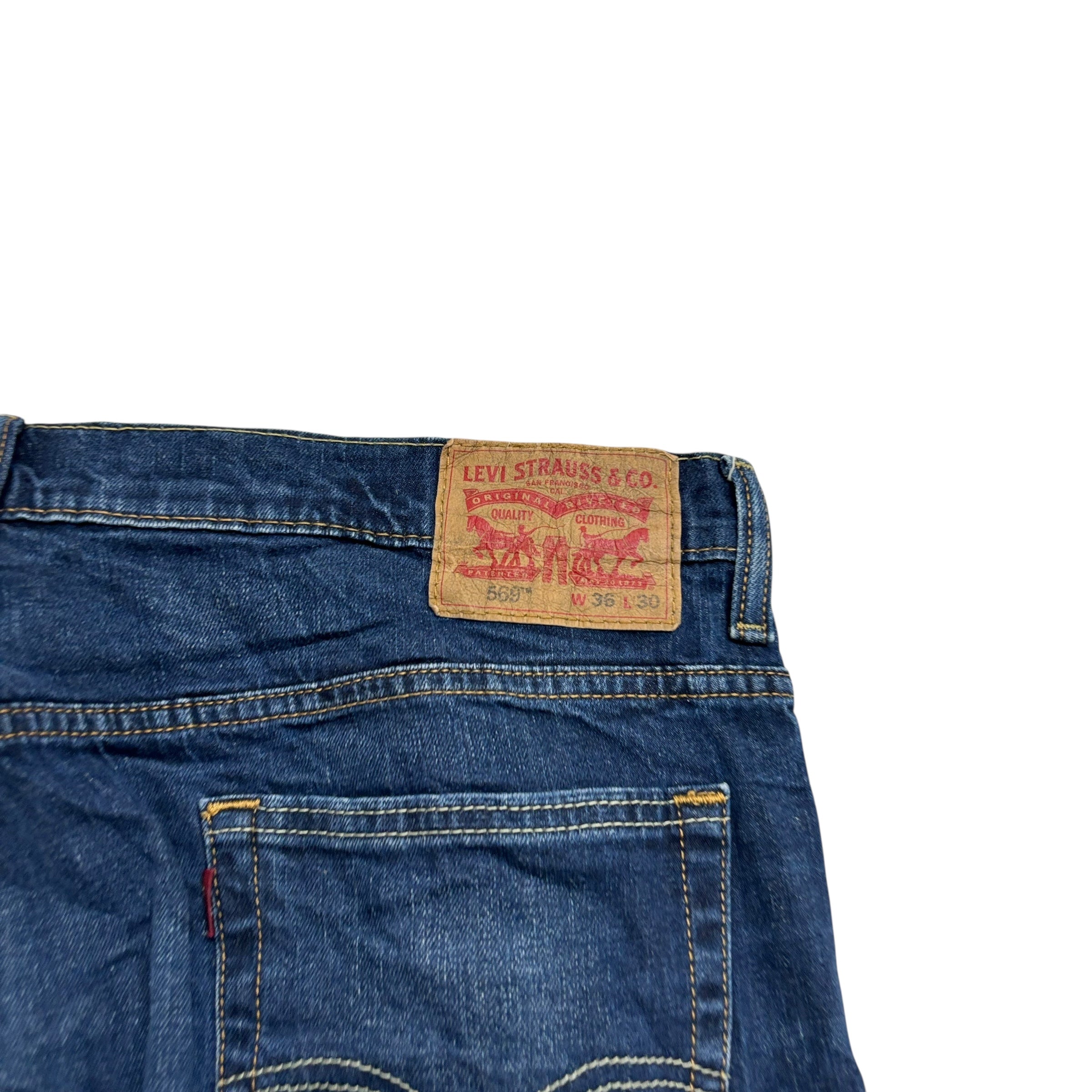 Levis 569 Jeans W36 L29 Mens Dark Blue Baggy Relaxed Straight Stretch Denim (E)