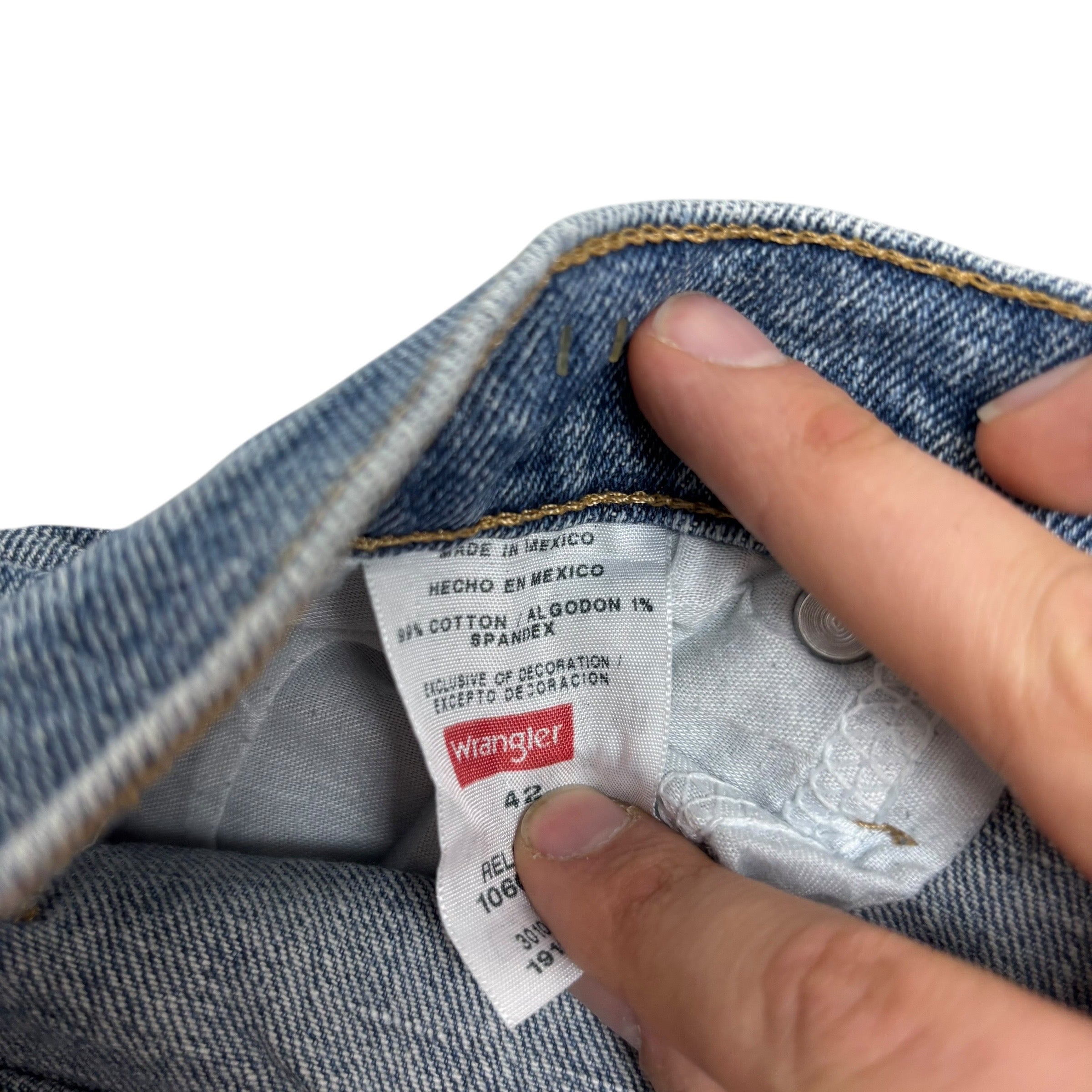 Wrangler Baggy Jorts W42 Mens Denim Shorts Mid Blue Relaxed Fit (E)