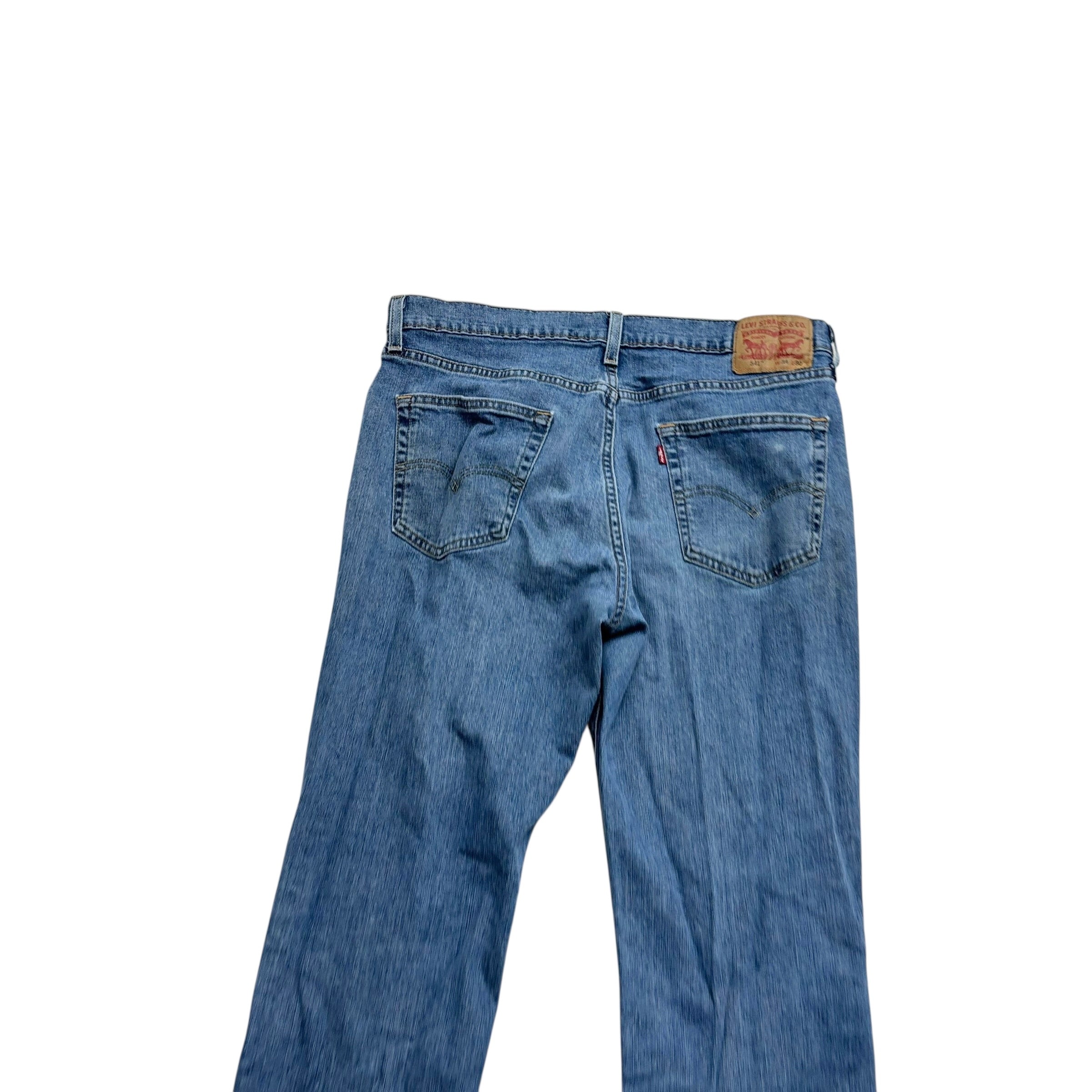 Levis 541 Jeans W34 L29 Mens Mid Blue Athletic Tapered Fit Stretch Denim