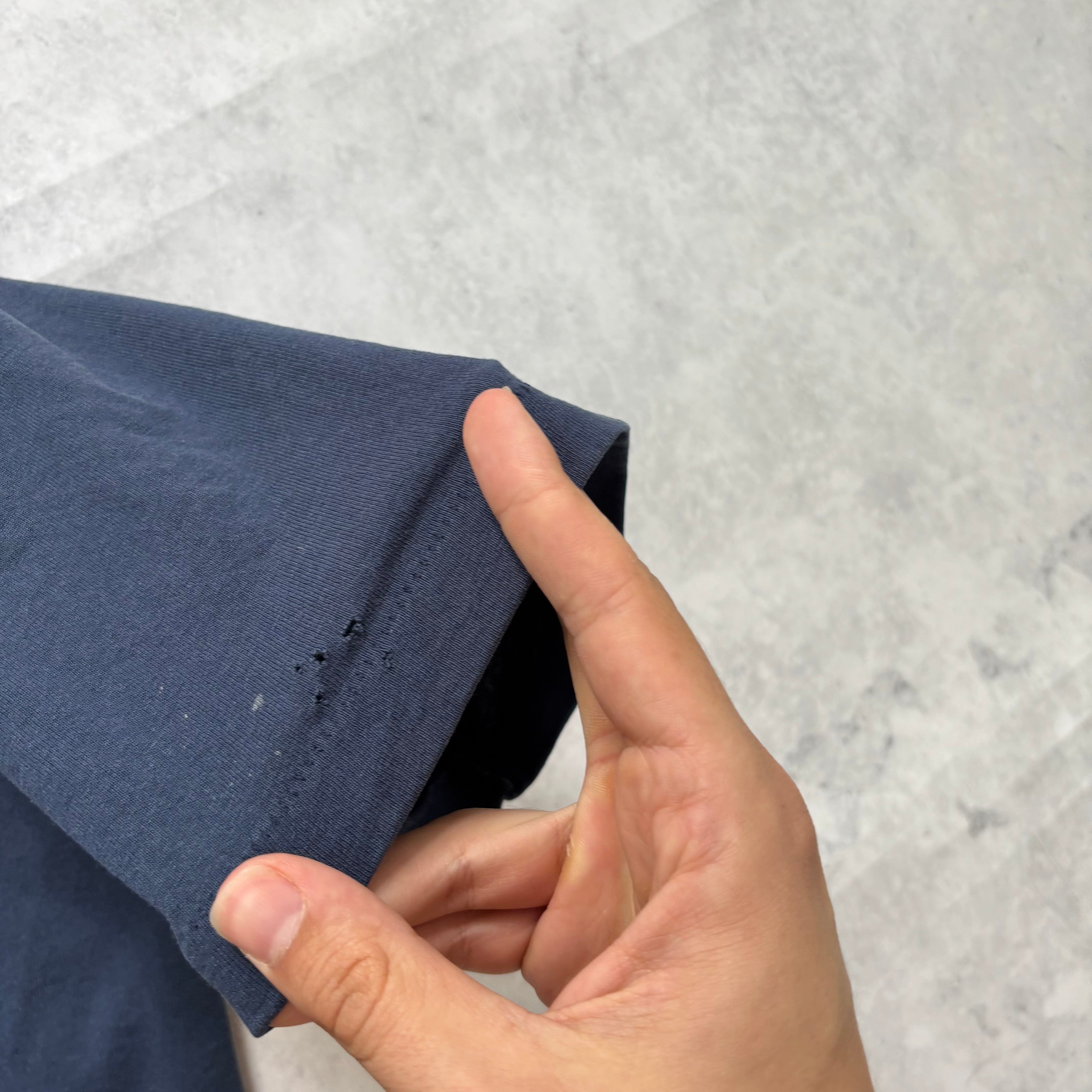 Vintage T Shirt Mens Medium Navy Single Stitch Graphic Print 90s