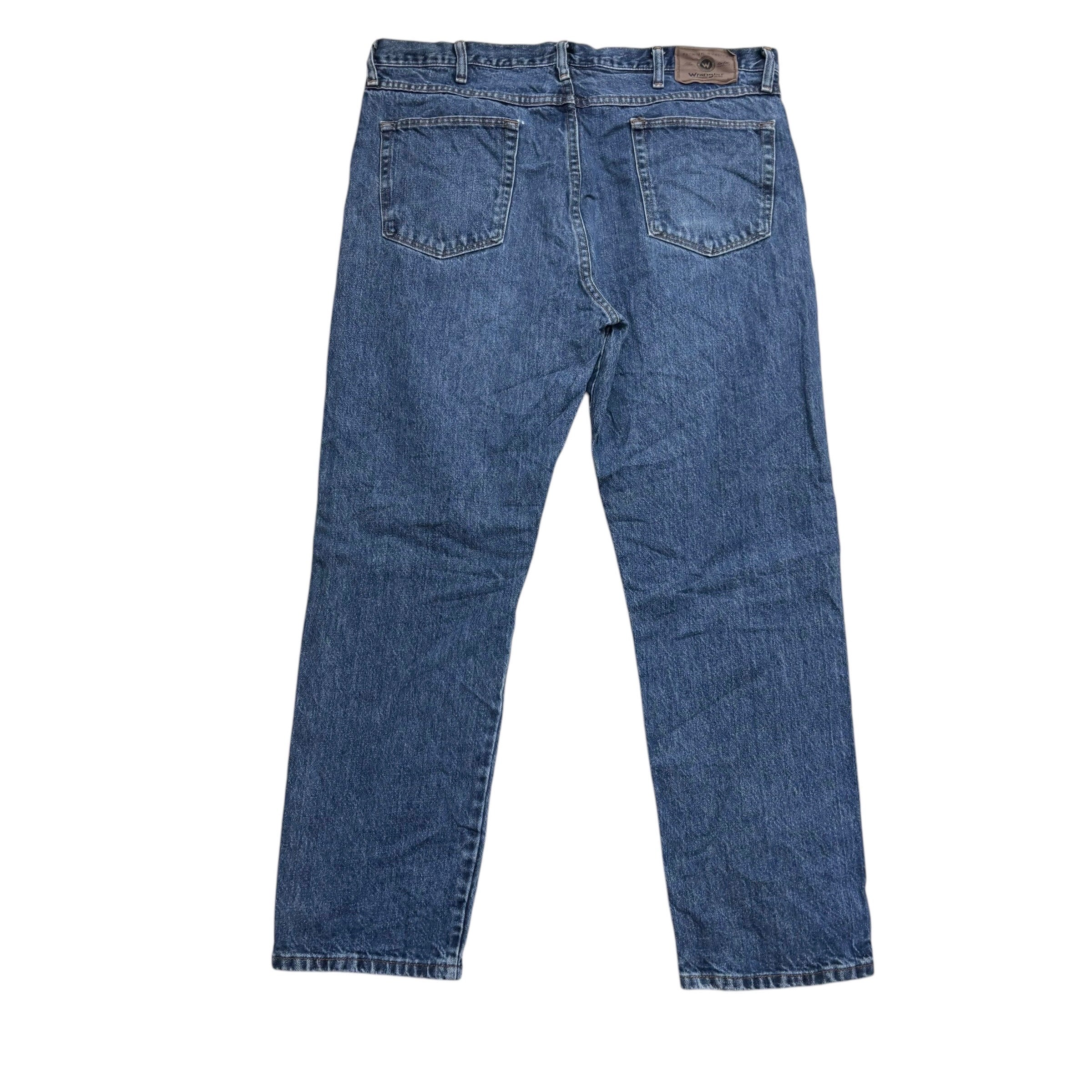 Wrangler Jeans W38 L30 Mens Mid Blue Regular Straight Fit Vintage Denim (E)