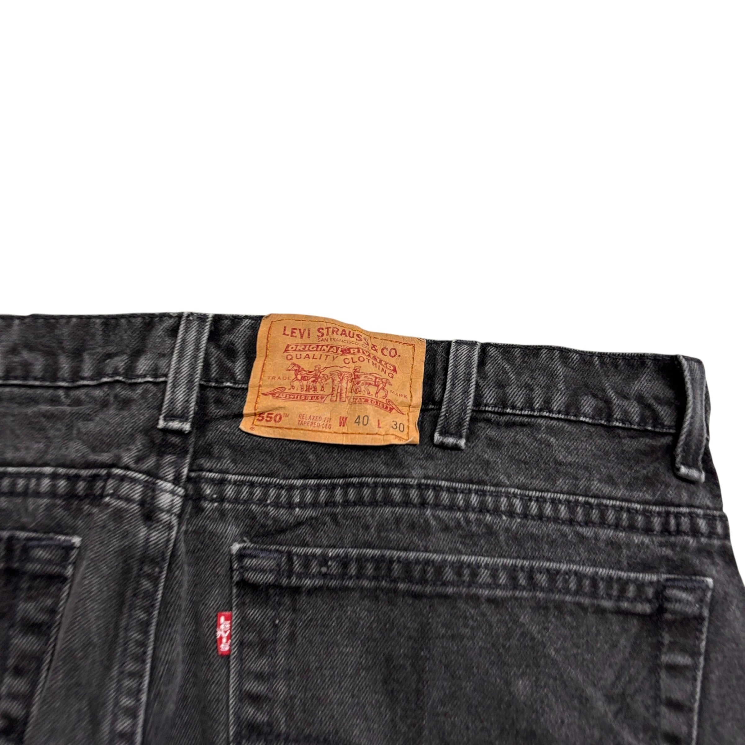 Levis 550 Jeans W38 L30 Mens Black Relaxed Tapered Fit Vintage Made In USA (E)