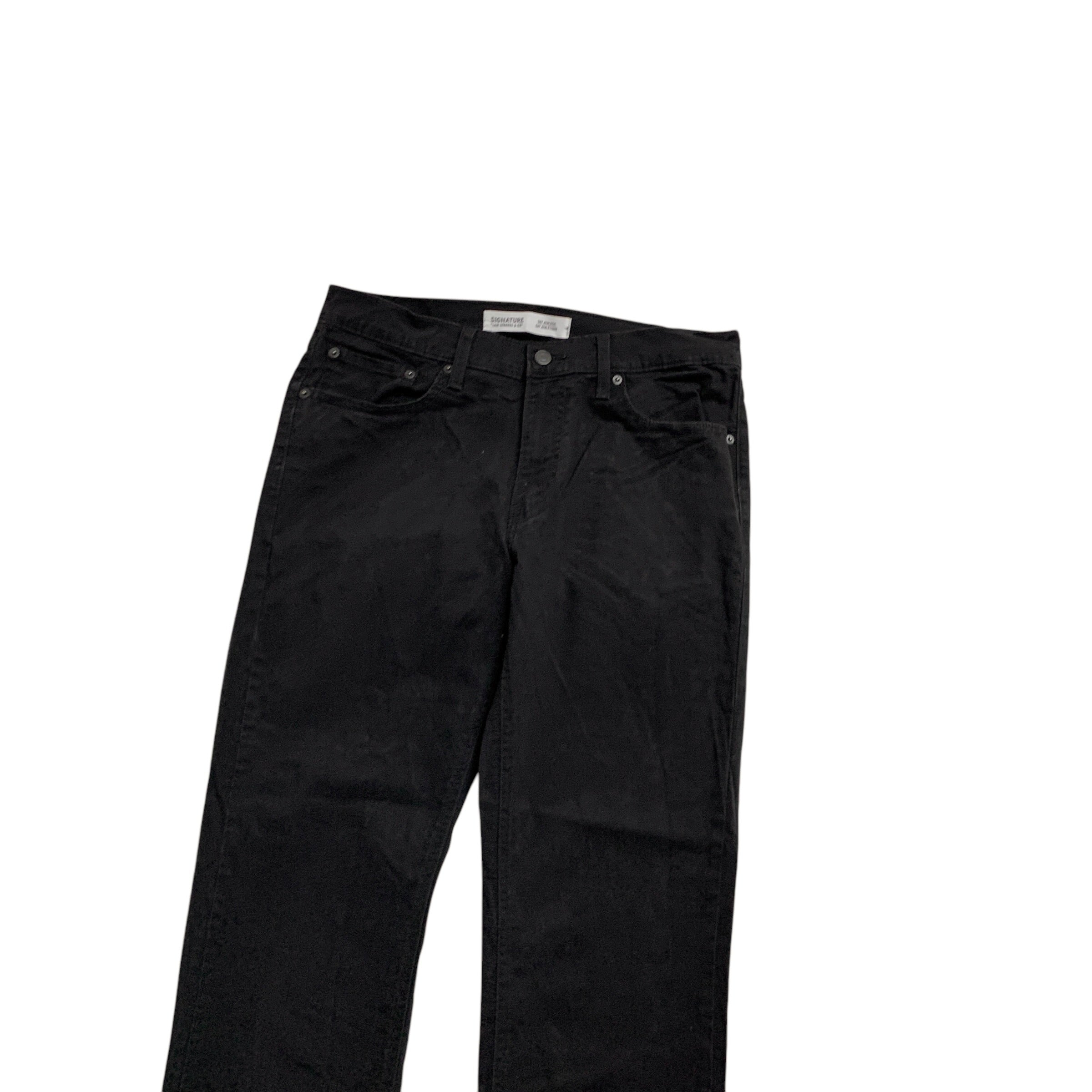 Levis Signature Trousers W32 L31 Mens Black Athletic Fit Stretch Pants (E)