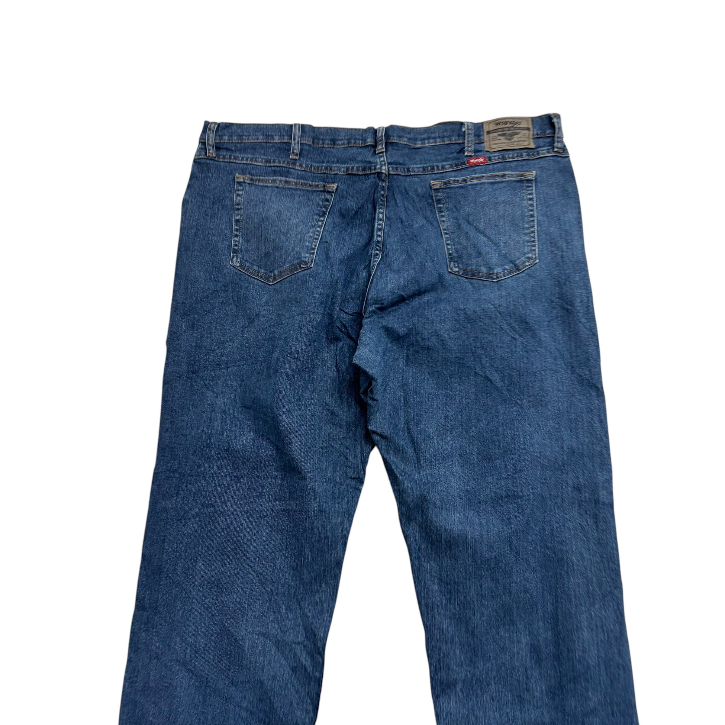 Wrangler Jeans W44 L30 Mens Mid Blue Relaxed Straight Fit Stretch Denim (E)
