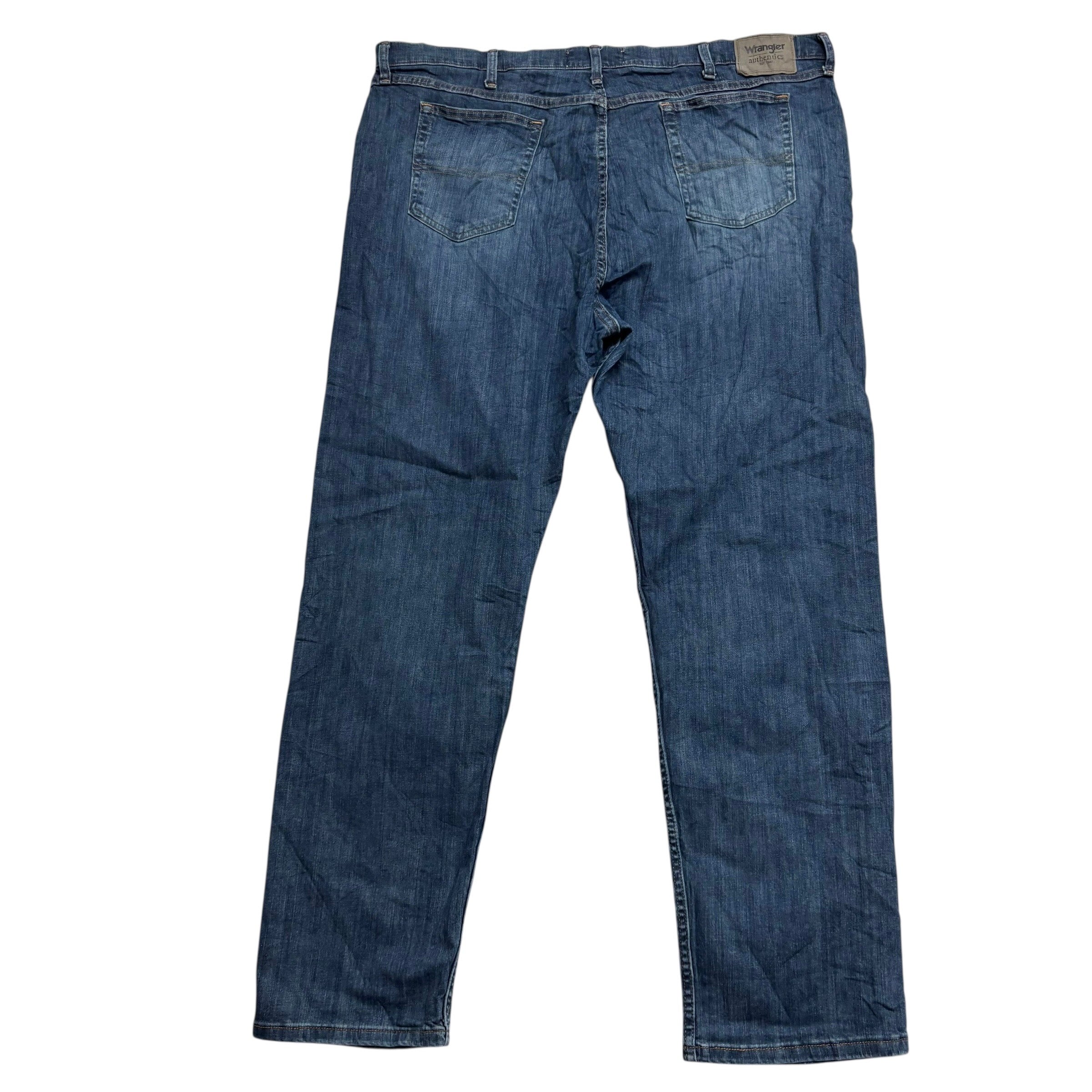 Wrangler Jeans W46 L34 Mens Dark Blue Regular Straight Fit Stretch Denim (E)