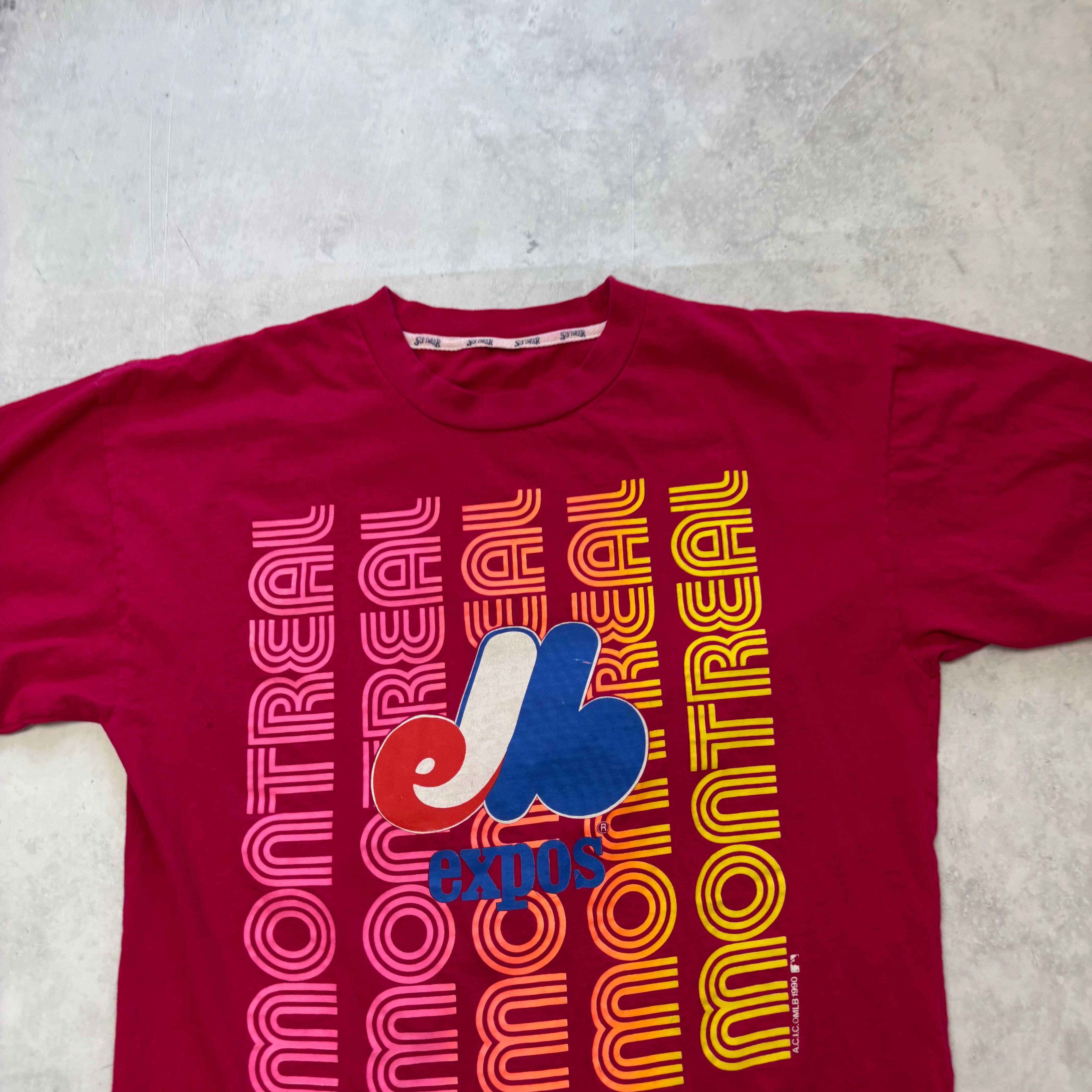 Vintage T Shirt Mens XL Pink Single Stitch Graphic Print 90s Baseball