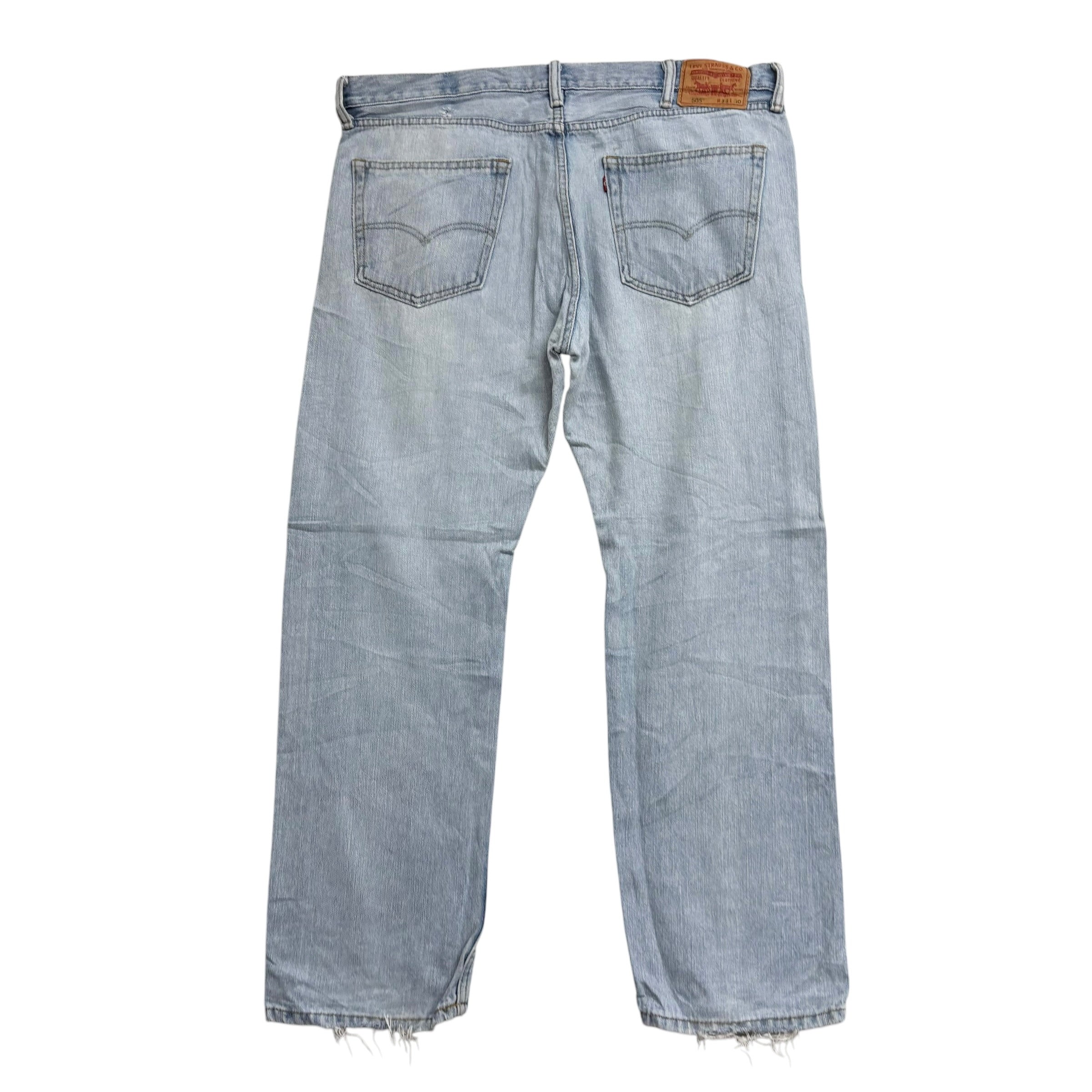 Levis 505 Jeans W38 L30 Mens Light Blue Regular Straight Fit Vintage Denim (F)