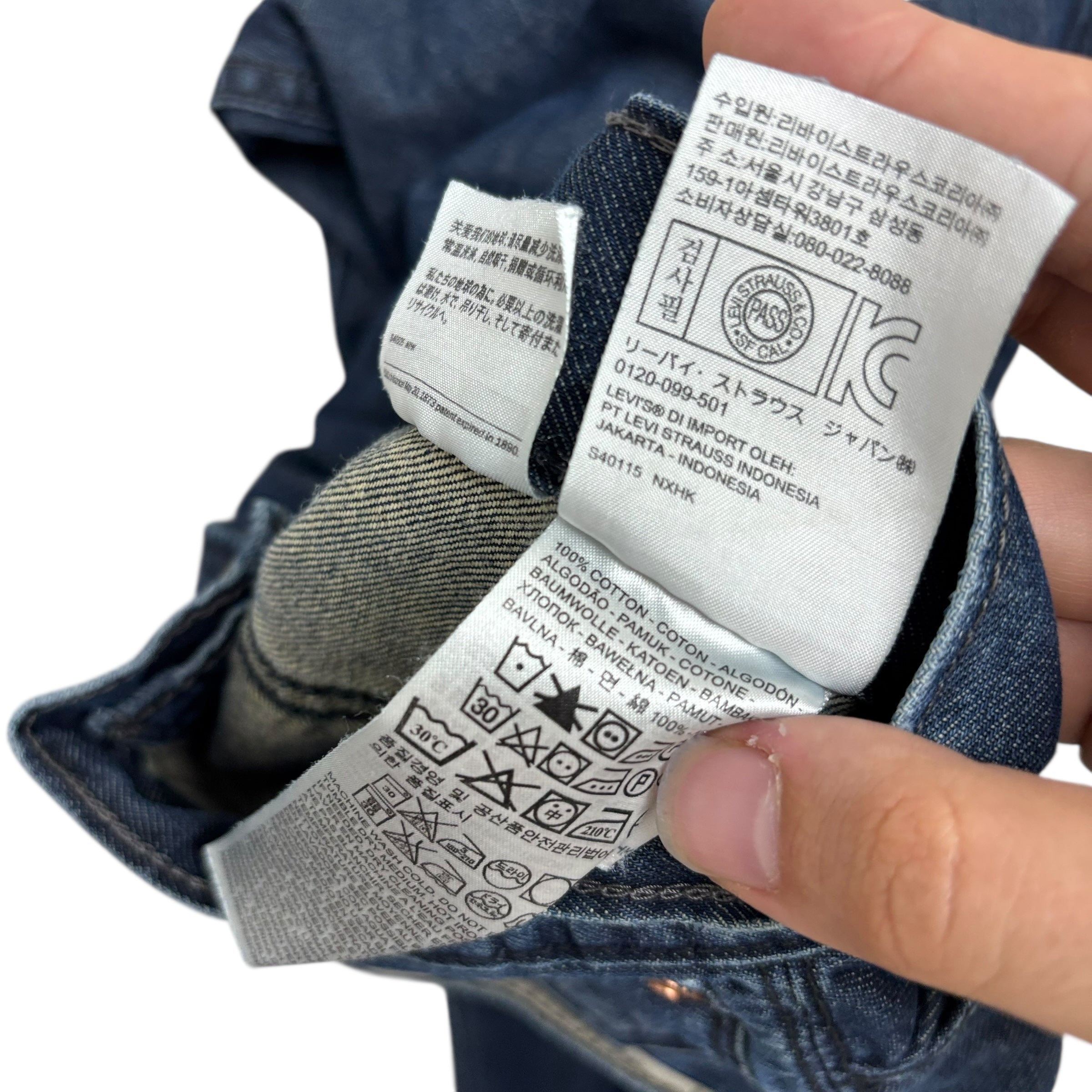 Levis 514 Jeans W32 L34 Mens Dark Blue Regular Straight Fit Denim (E)