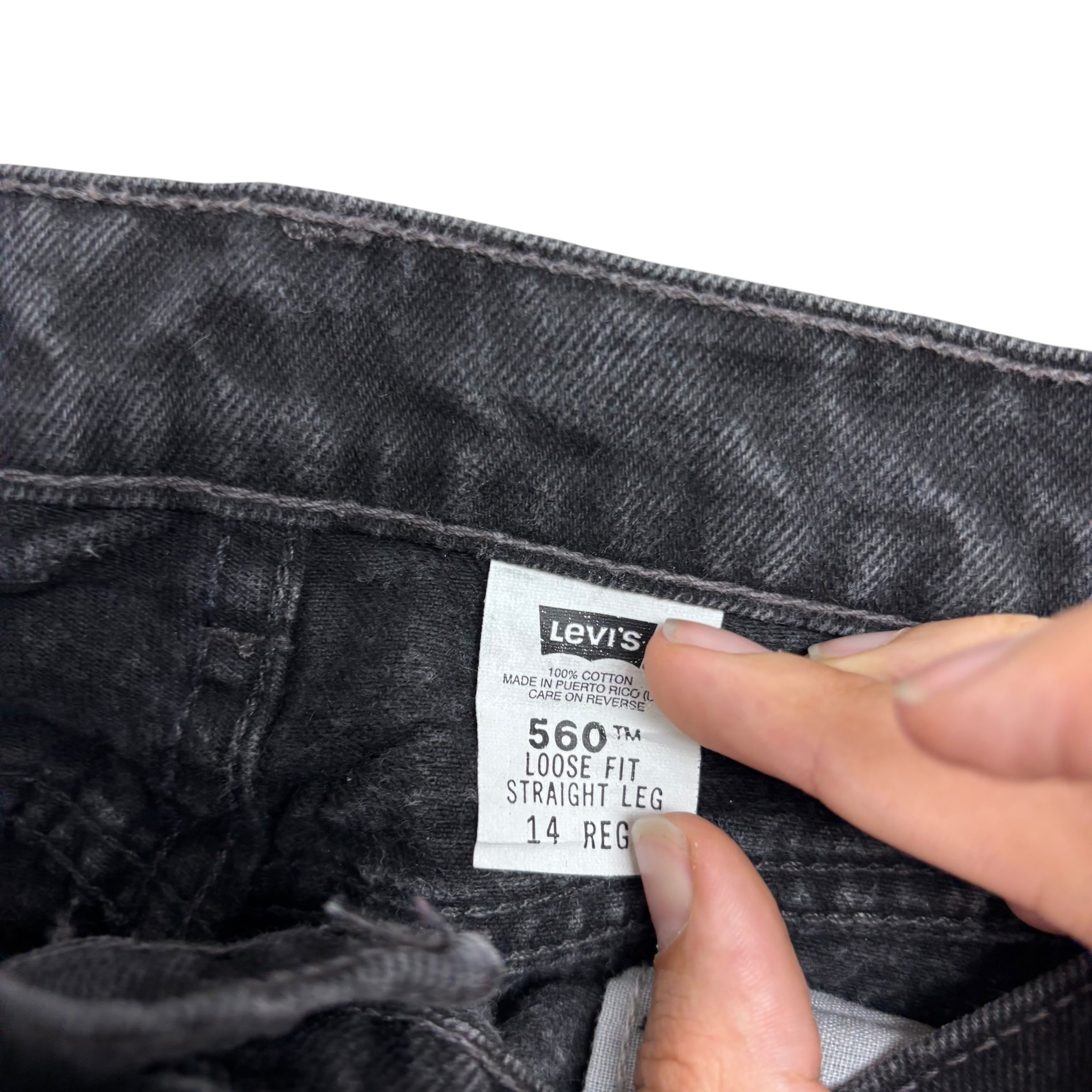 Levis 560 Jeans W33 L32 Womens Black Relaxed Straight Vintage Denim (E)