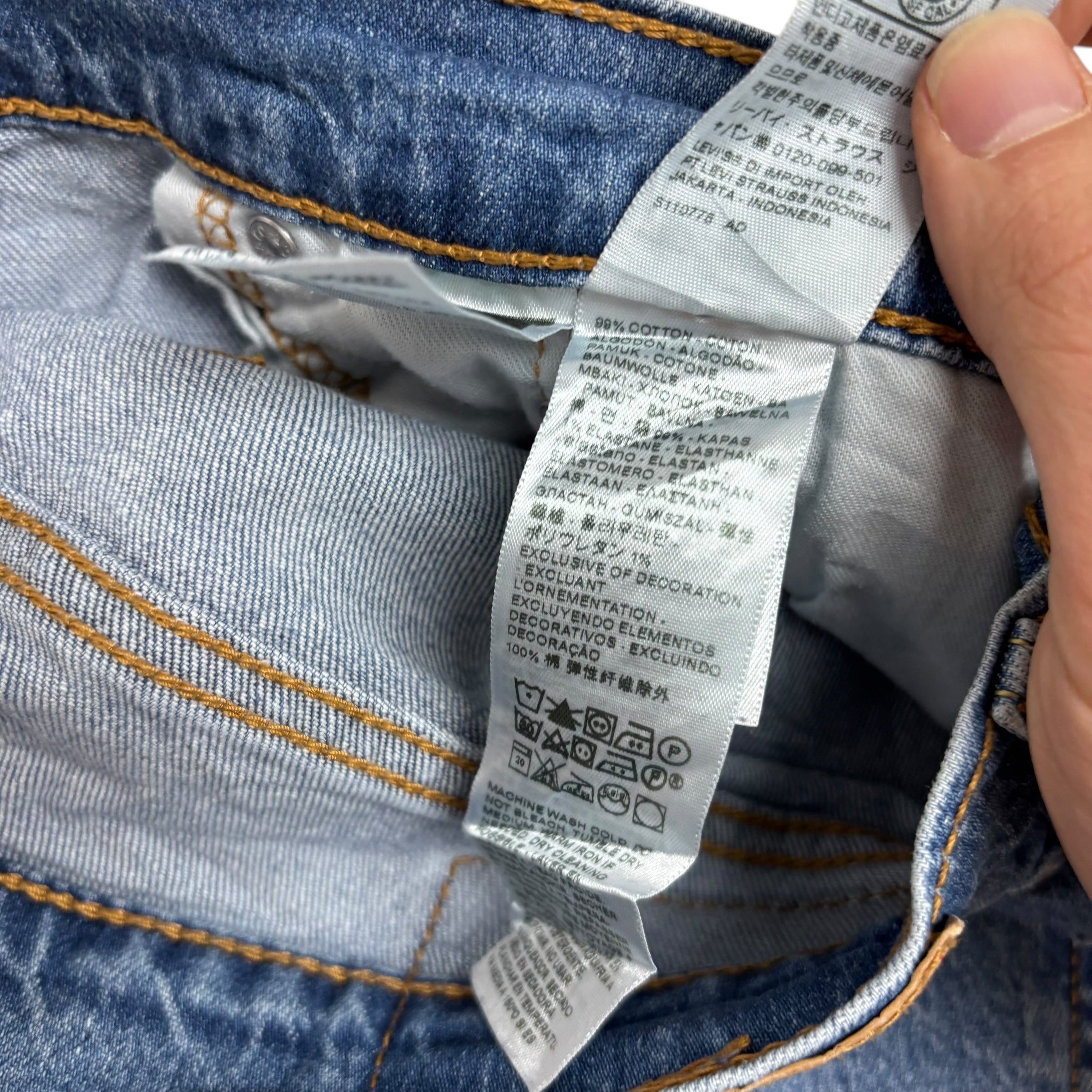 Levis 559 Jeans W36 L30 Mens Mid Blue Relaxed Straight Fit Stretch Denim (E)