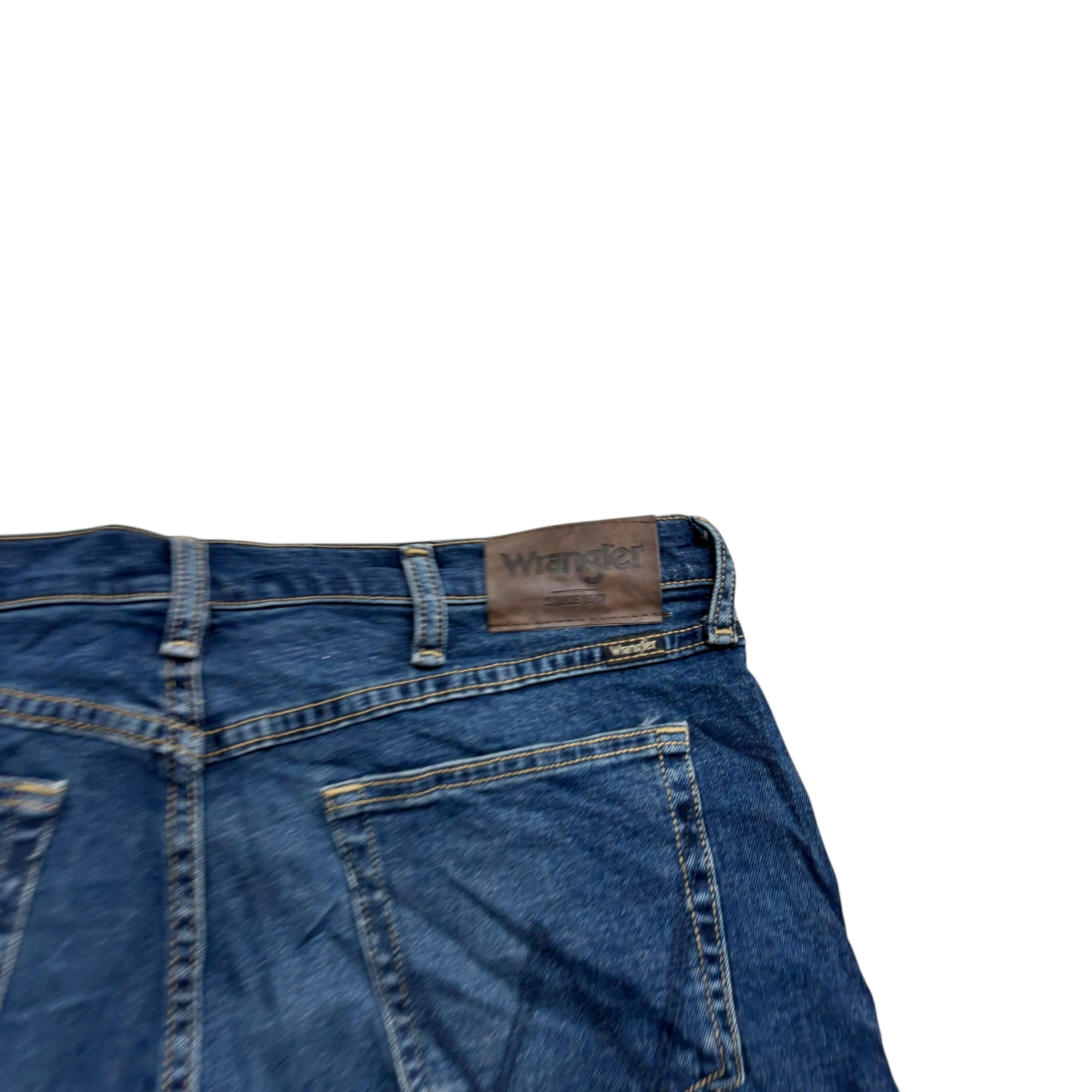 Wrangler Baggy Jorts W34 Mens Denim Shorts Dark Blue Relaxed Fit Stretch (E)