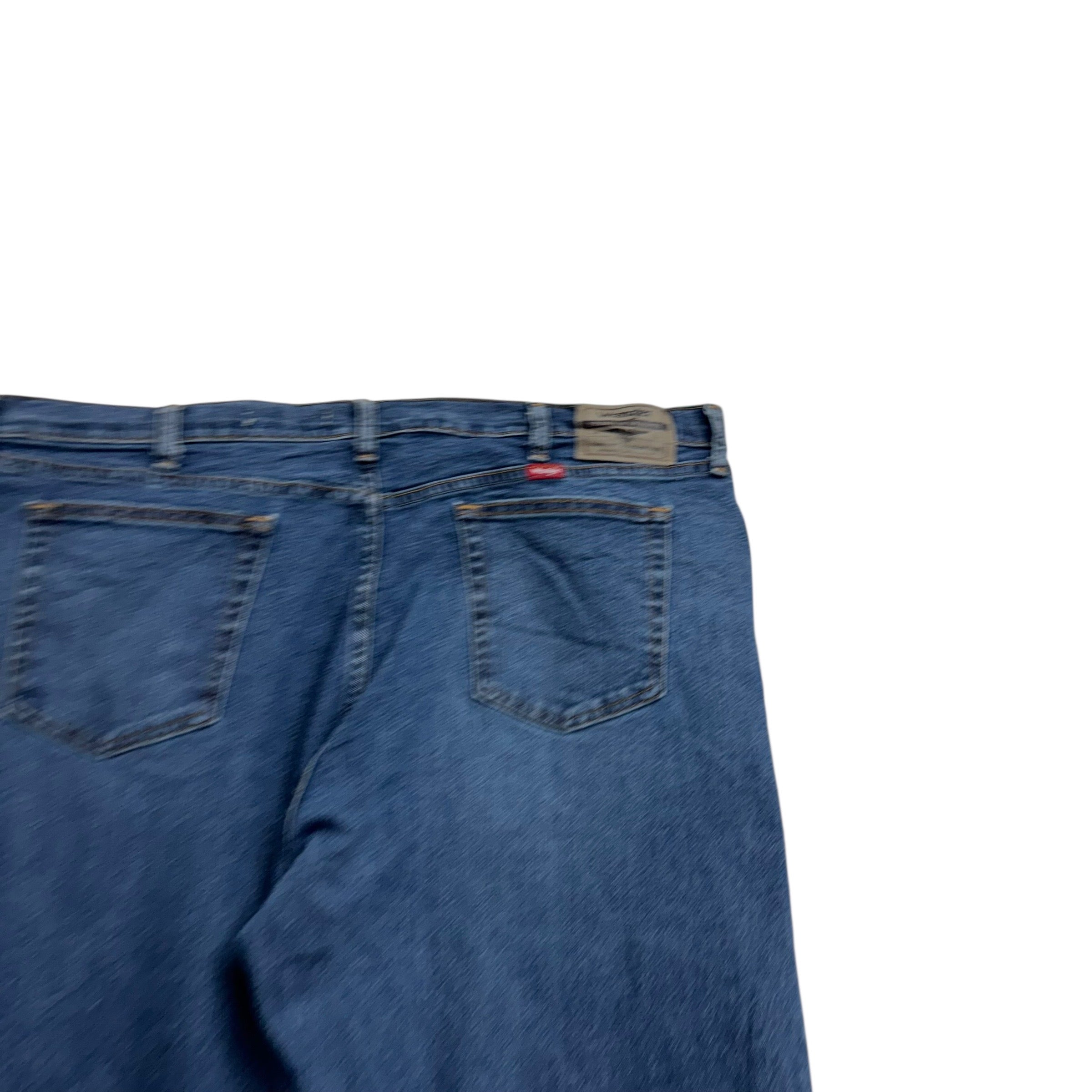 Wrangler Jeans W42 L30 Mens Mid Blue Relaxed Straight Fit Stretch Denim (E)