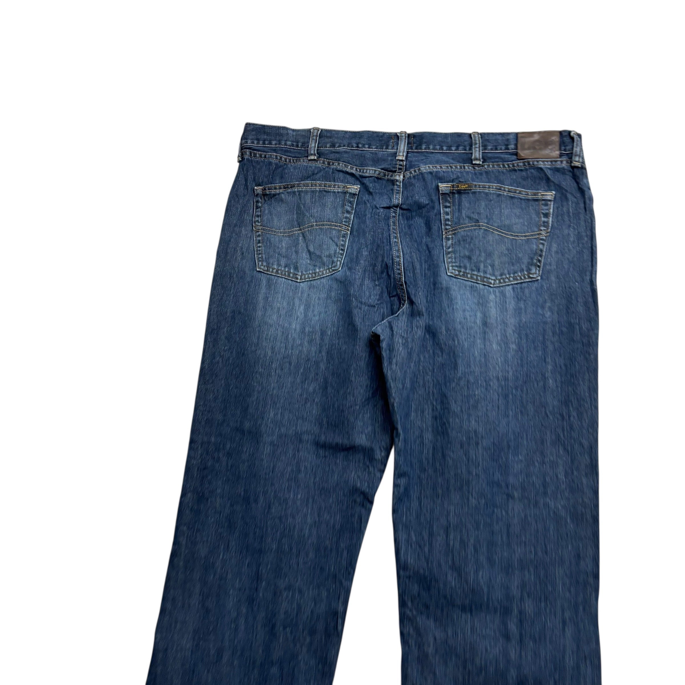 Lee Jeans W42 L32 Mens Dark Blue Relaxed Straight Fit Vintage Denim (E)