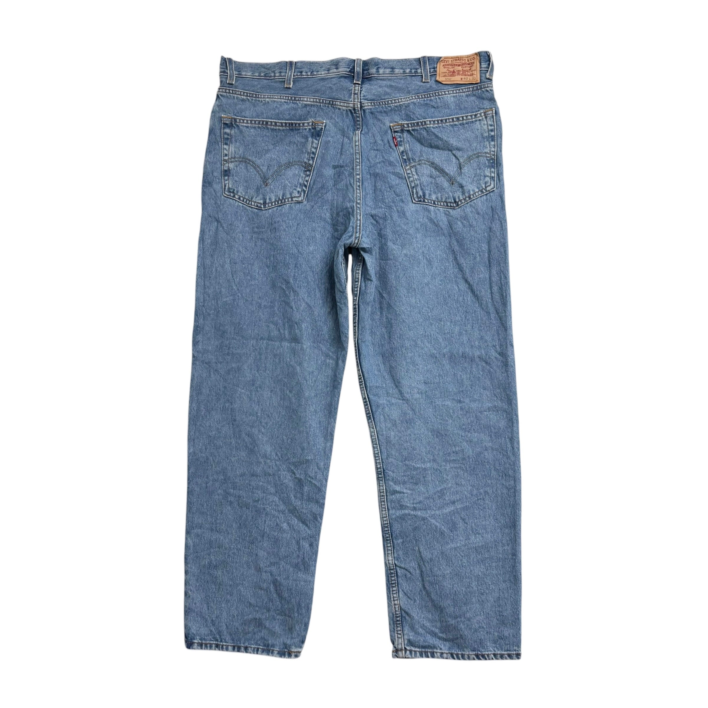 Levis 550 Jeans W40 L30 Mens Mid Blue Baggy Relaxed Straight Vintage Denim (E)