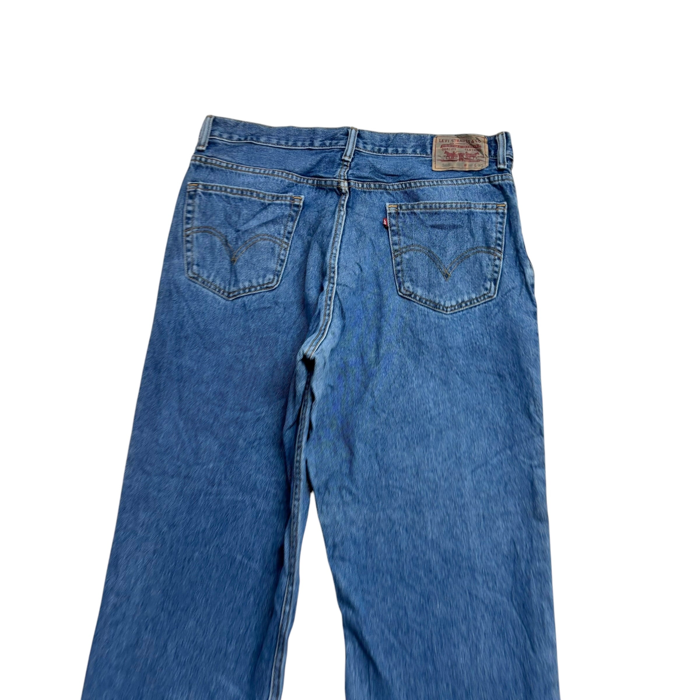 Levis 560 Jeans W36 L28 Mens Mid Blue Relaxed Tapered Fit Vintage Denim