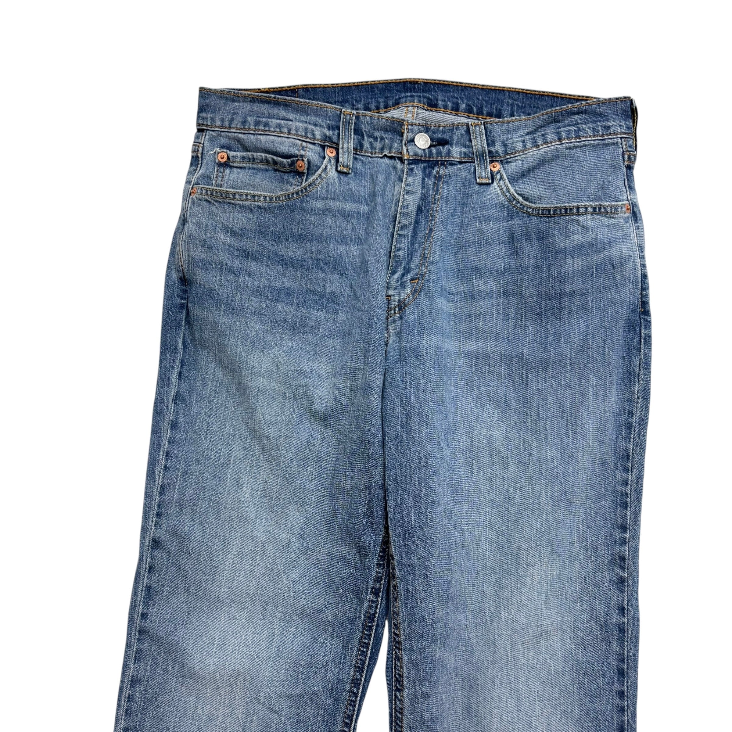 Levis 541 Jeans W34 L29 Mens Mid Blue Athletic Tapered Fit Stretch Denim (E)