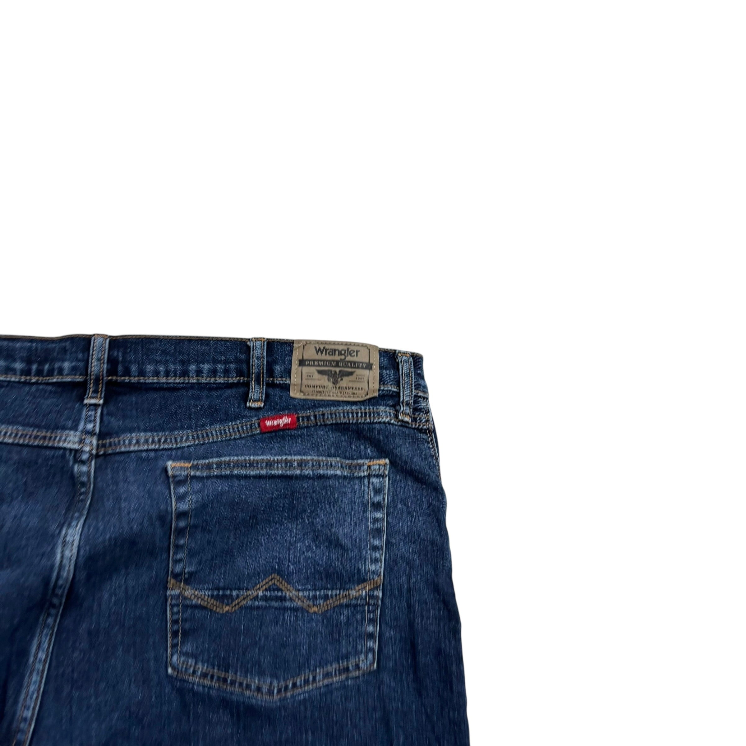 Wrangler Jeans W42 L30 Mens Dark Blue Slim Straight Fit Stretch Denim (E)