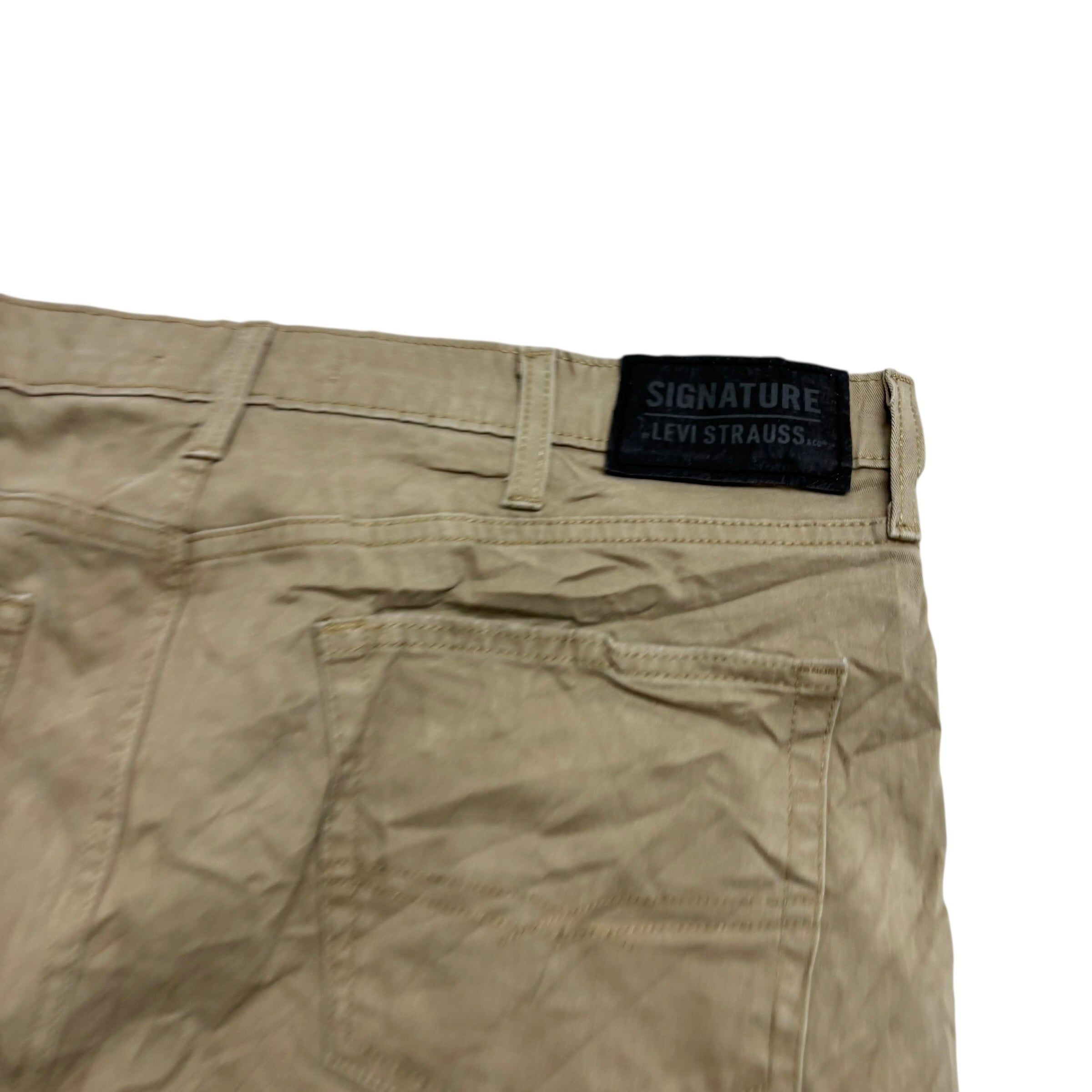 Levis Signature Trousers W38 L31 Mens Beige Athletic Straight Fit Stretch (E)