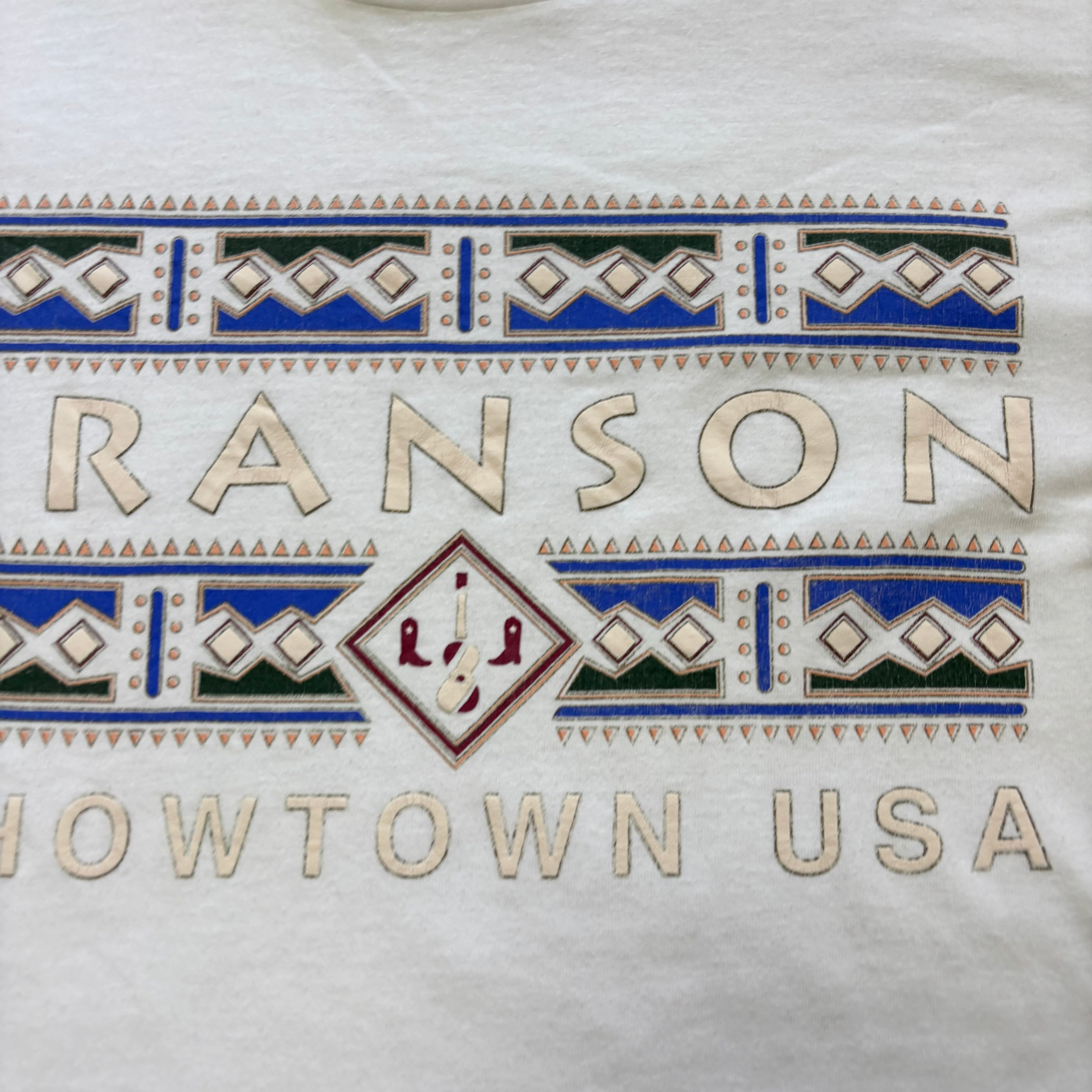 Vintage T Shirt Mens Medium White Single Stitch Graphic Print 90s USA Tourist