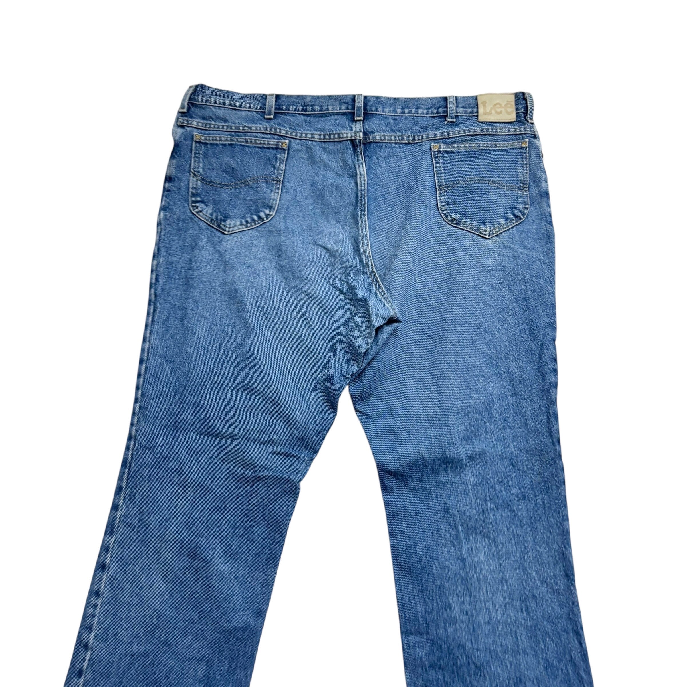 Lee Jeans W44 L30 Mens Regular Straight Fit Mid Blue Vintage Denim (E)