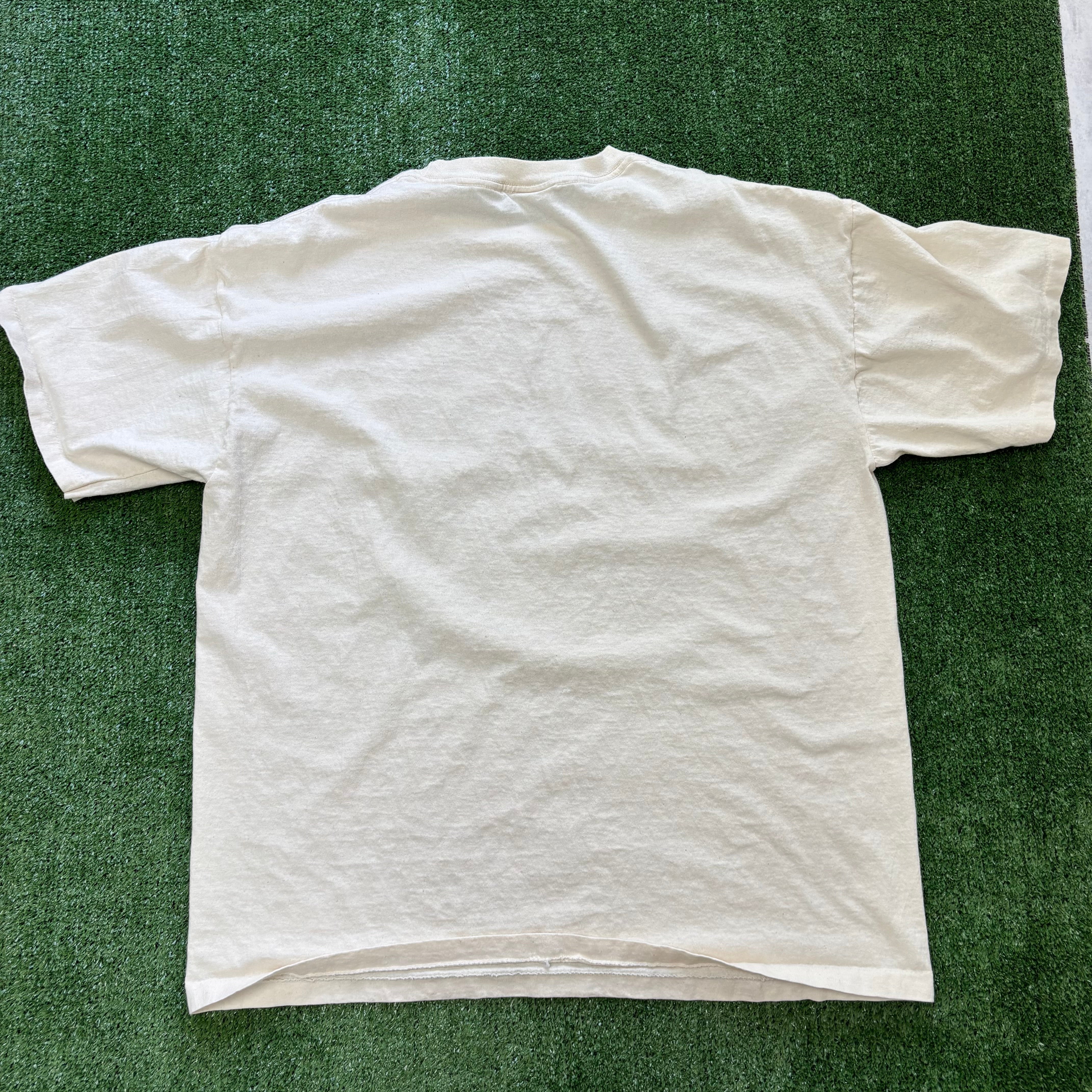 Vintage T Shirt Mens XL Beige Single Stitch Graphic Print 90s Olympics (E)