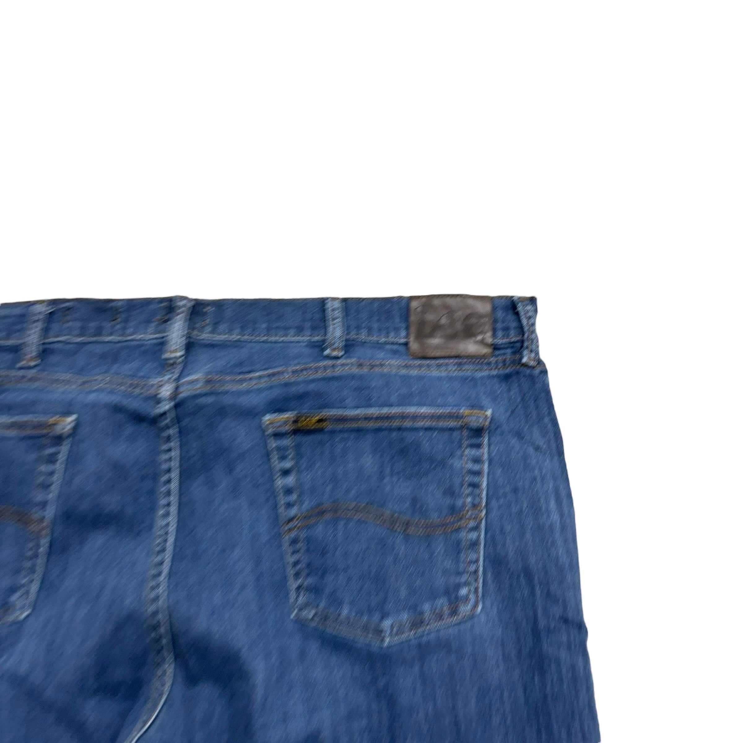 Lee Jeans W42 L32 Mens Mid Blue Regular Tapered Fit Stretch Denim (E)
