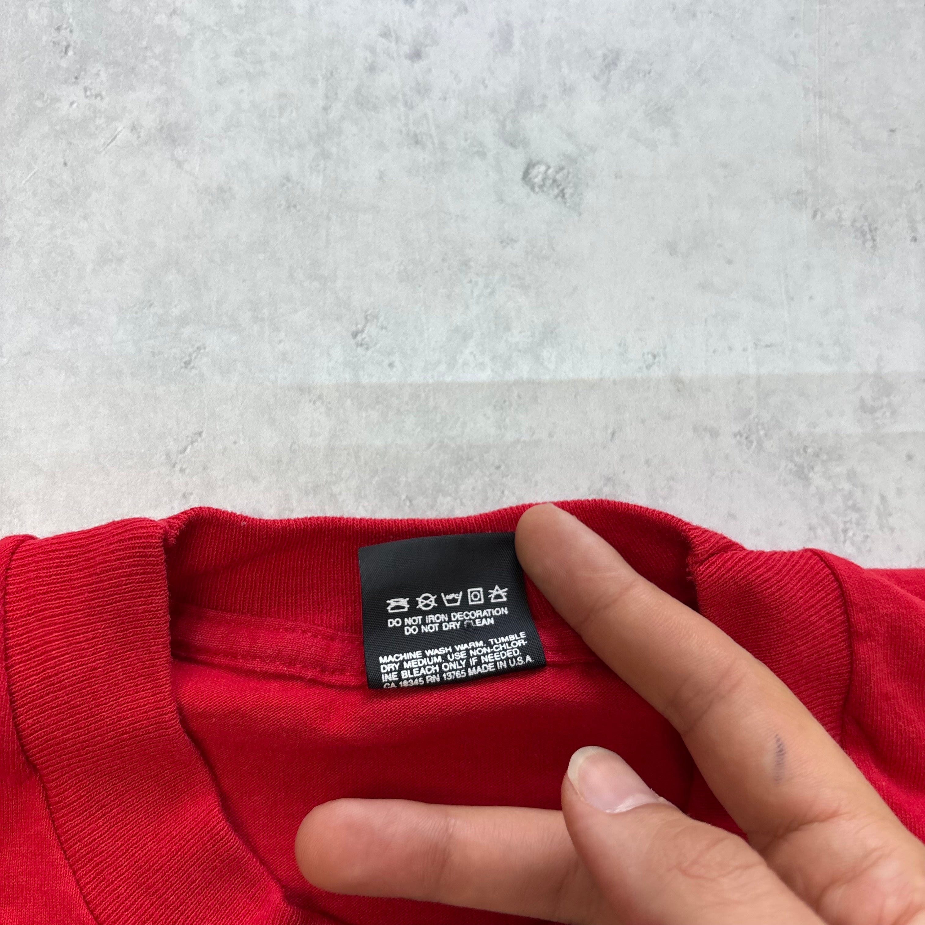 Vintage T Shirt Mens Large Red Single Stitch Graphic Print 90s Panda (E)