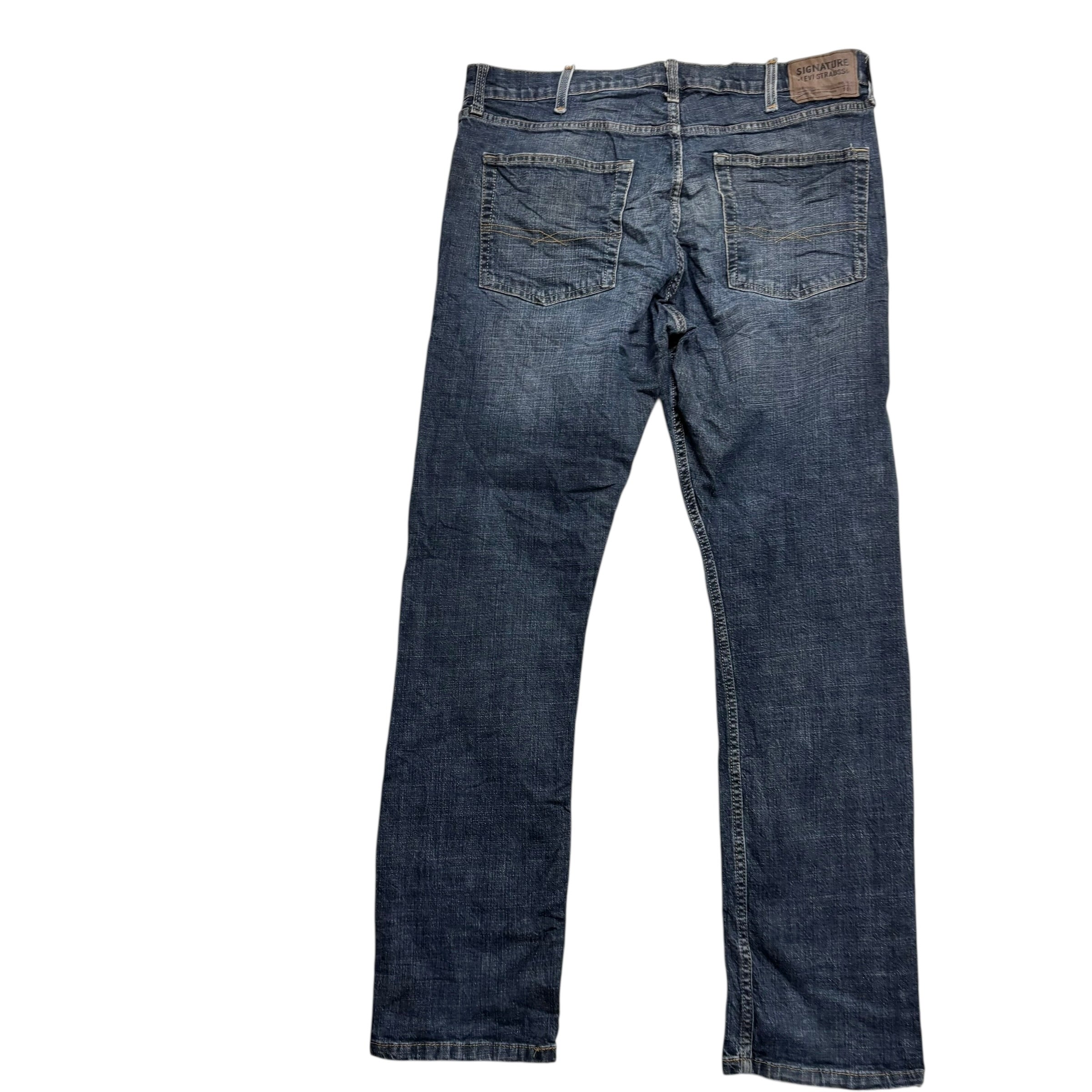 Levis Signature Jeans W36 L32 Mens Dark Blue Regular Straight Fit Stretch (F)