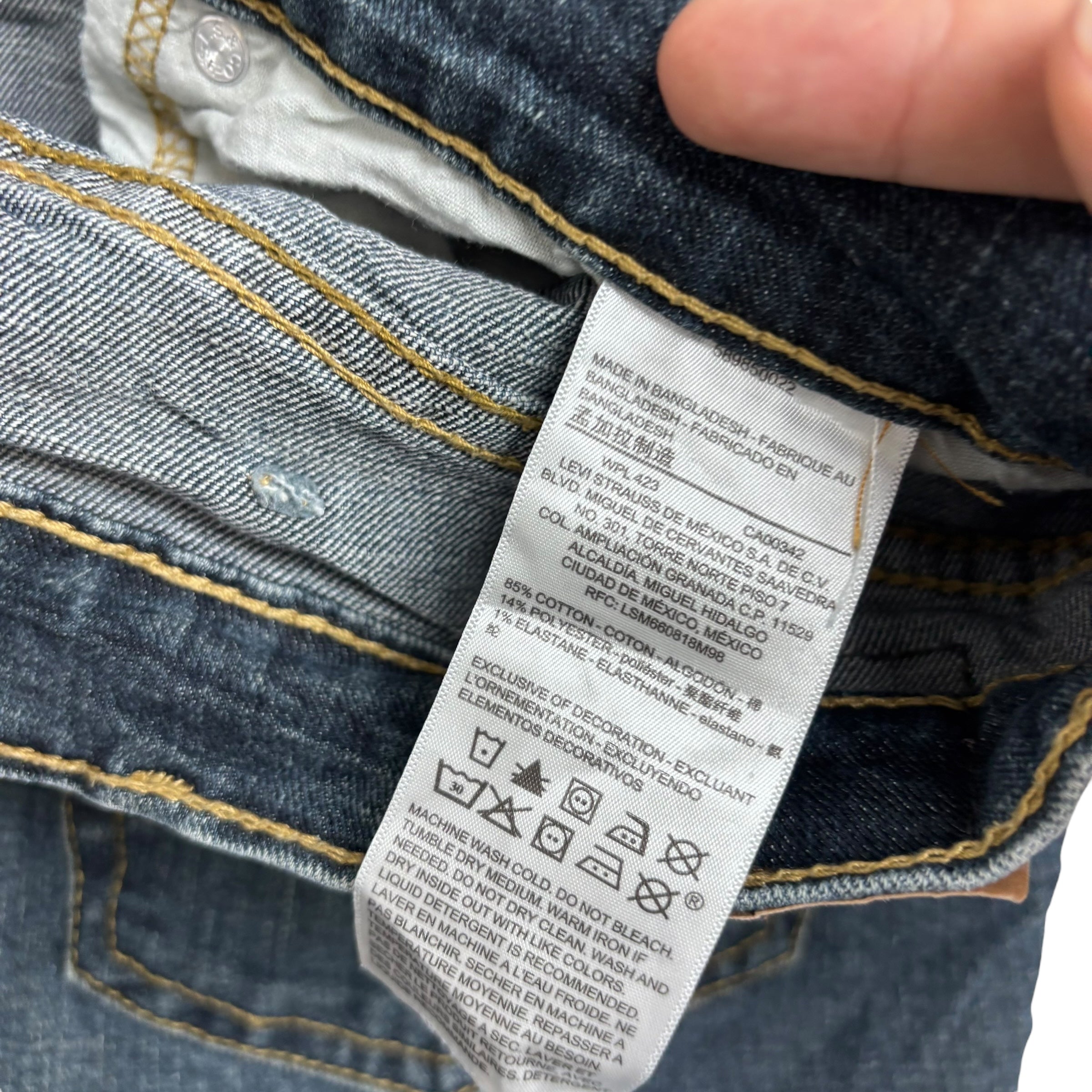 Levis Signature Jeans W38 L32 Mens Dark Blue Relaxed Baggy Fit Stretch Denim (E)