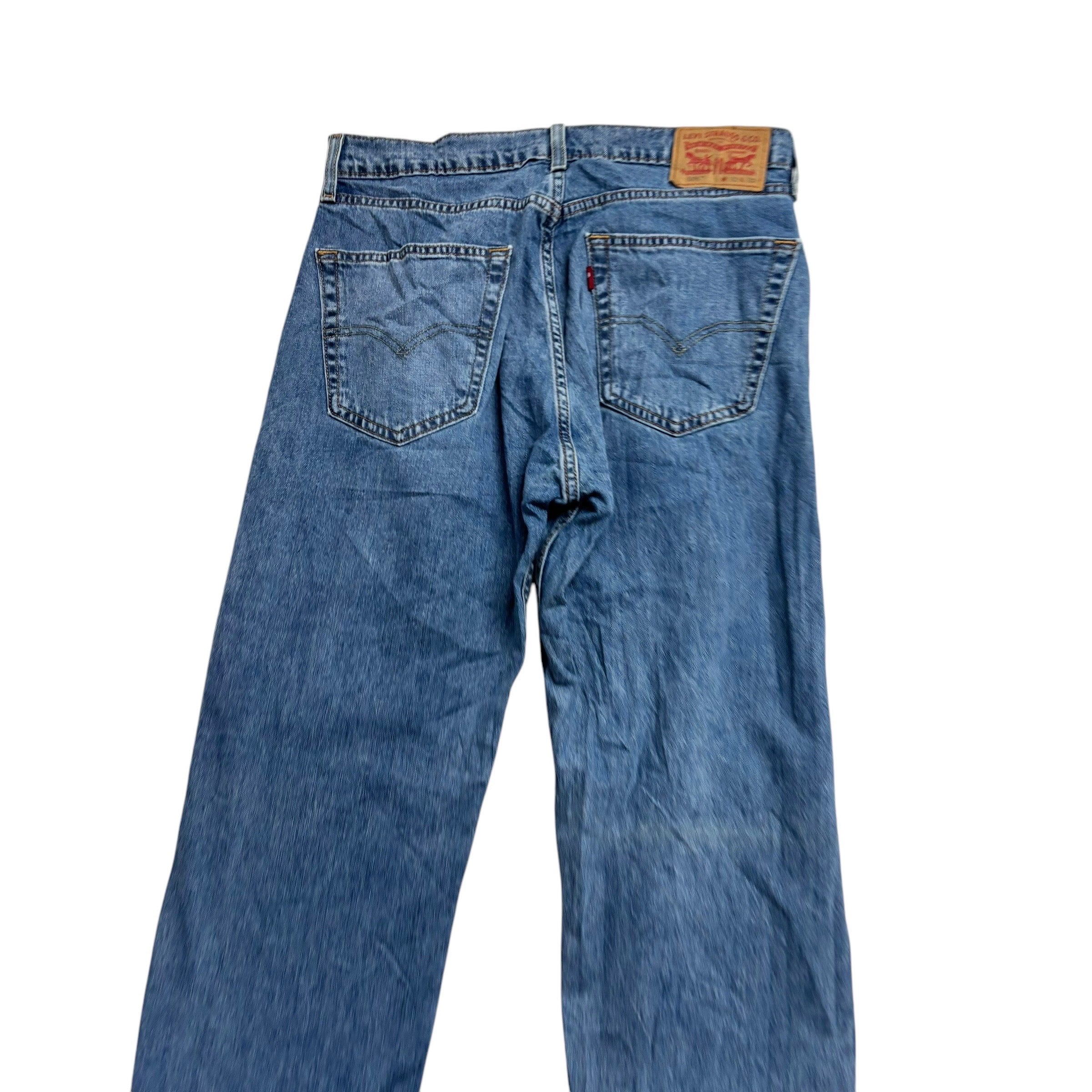 Levis 505 Jeans W32 L32 Mens Light Blue Regular Straight Fit Stretch Denim (E)
