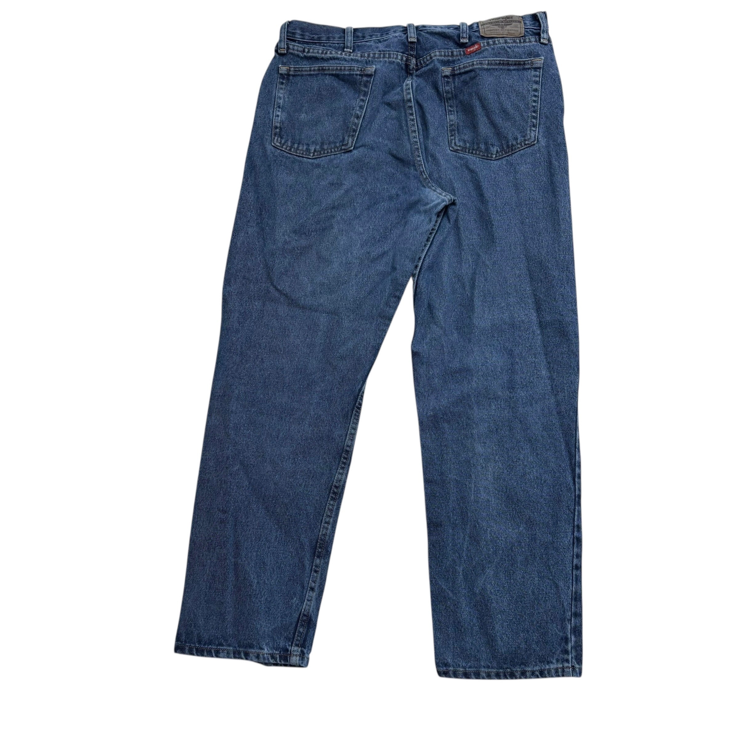 Wrangler Jeans W36 L32 Mens Mid Blue Relaxed Straight Fit Denim (F)