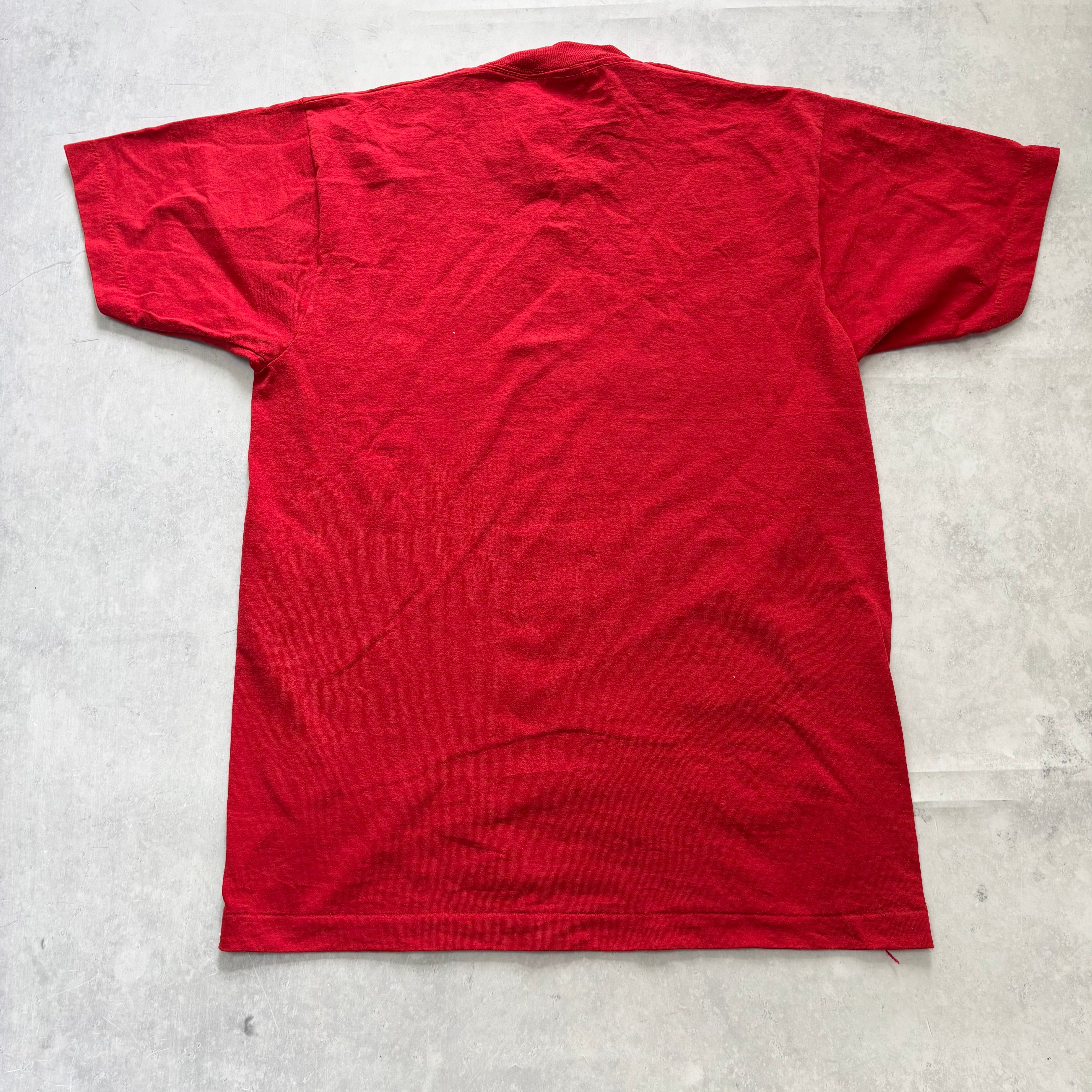 Vintage T Shirt Mens Medium Red Single Stitch Graphic Print 90s USA (E)