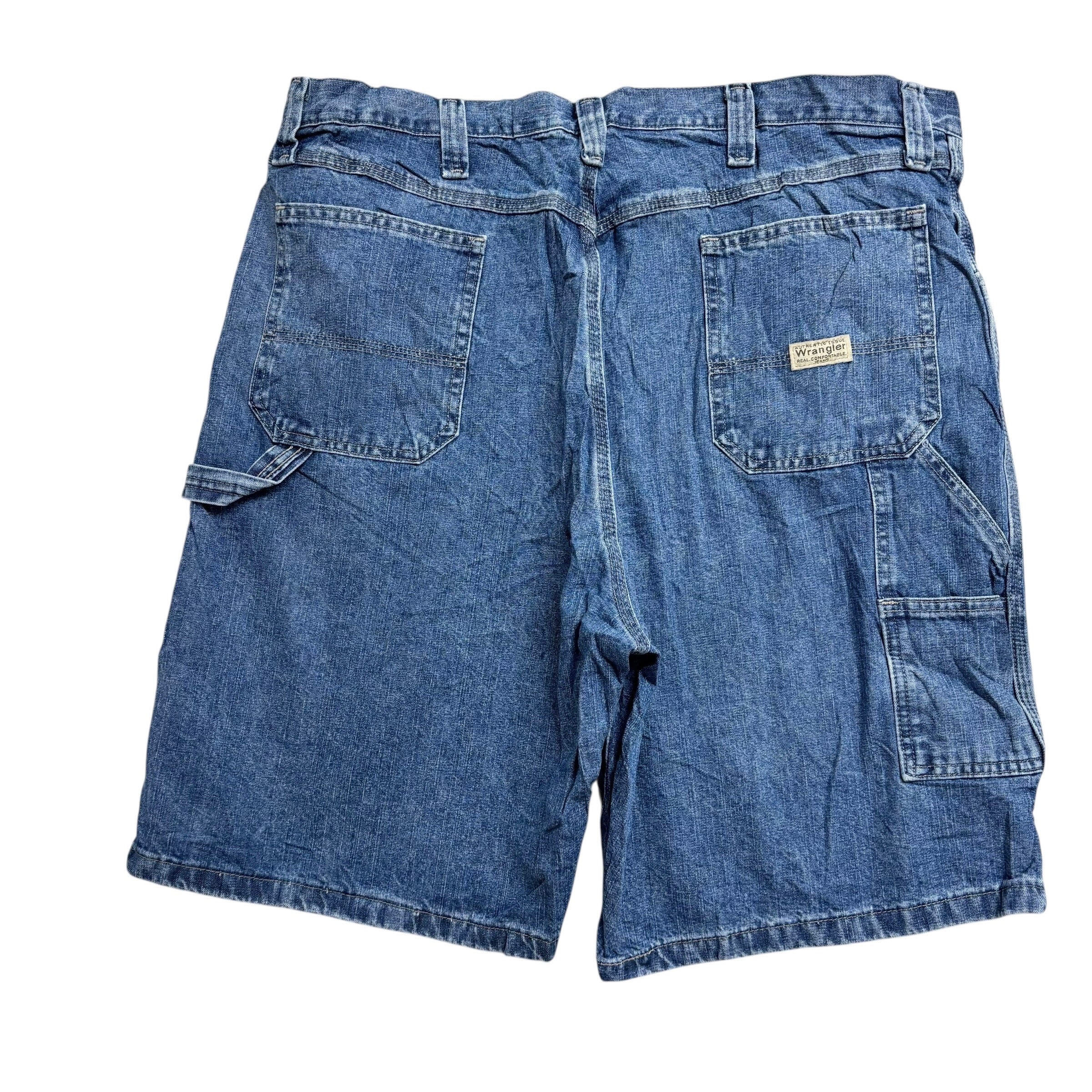 Wrangler Baggy Jorts W40 Mens Mid Blue Denim Shorts Relaxed Fit Carpenter (E)