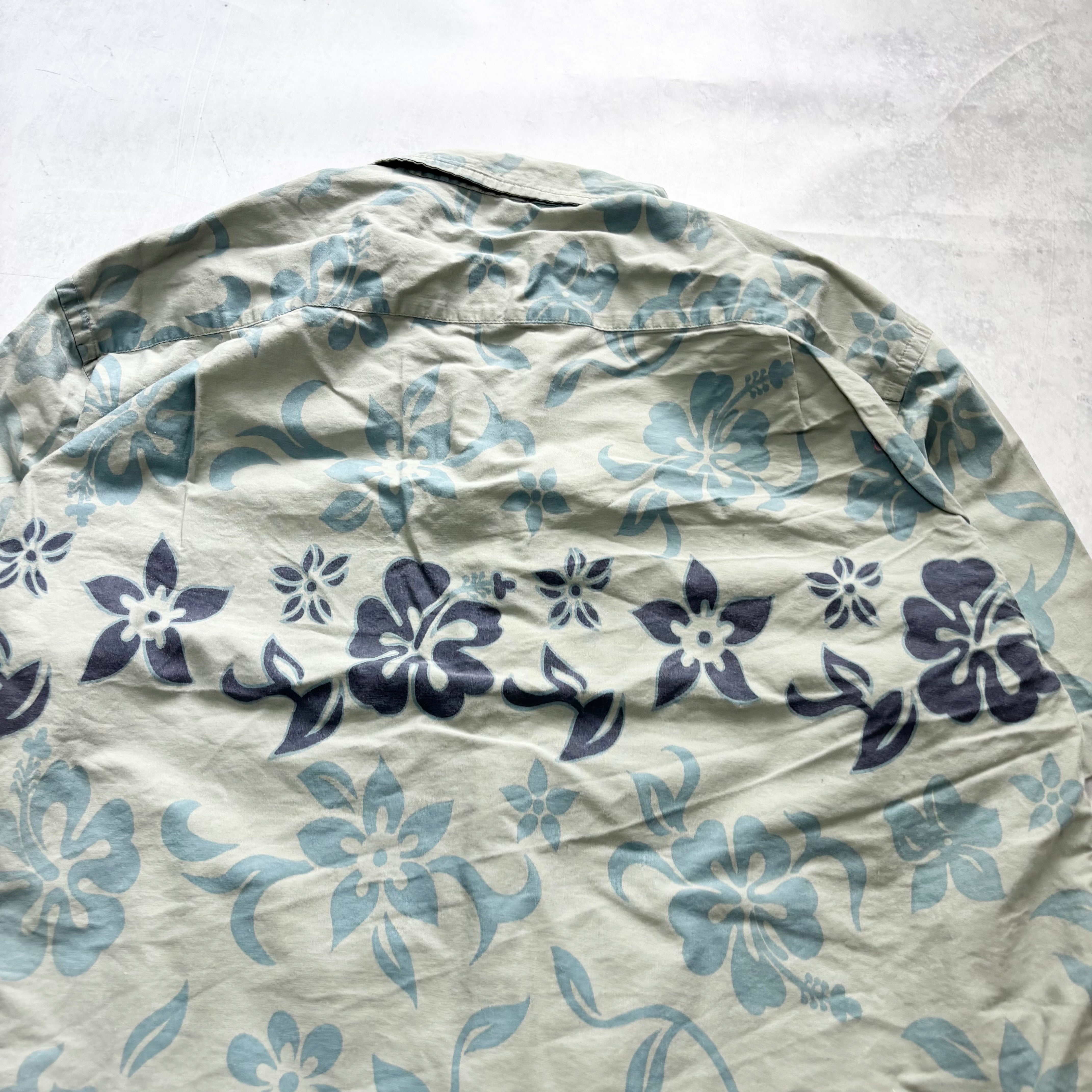 Hawaiian Shirt Mens XL Blue Floral Aloha Short Sleeve Pattern Funky (E)
