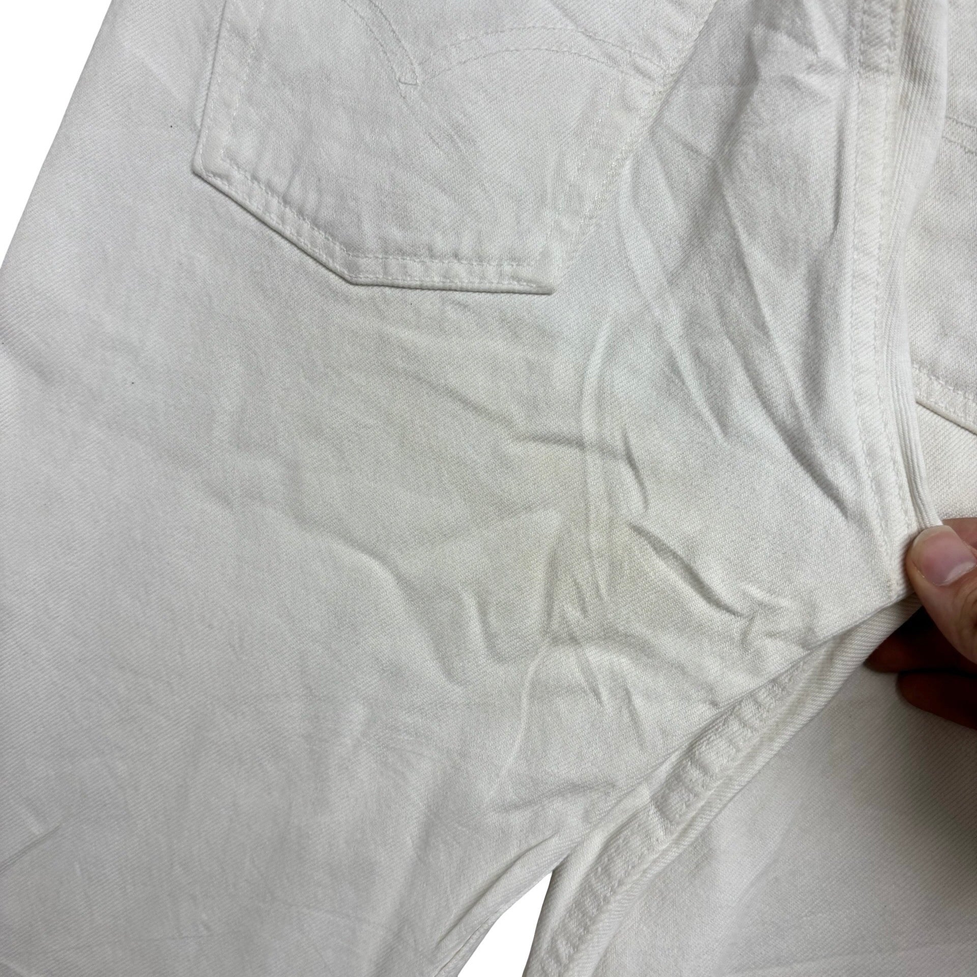 Levis 501 Jeans W27 L30 Mens White Regular Straight Fit Vintage Denim
