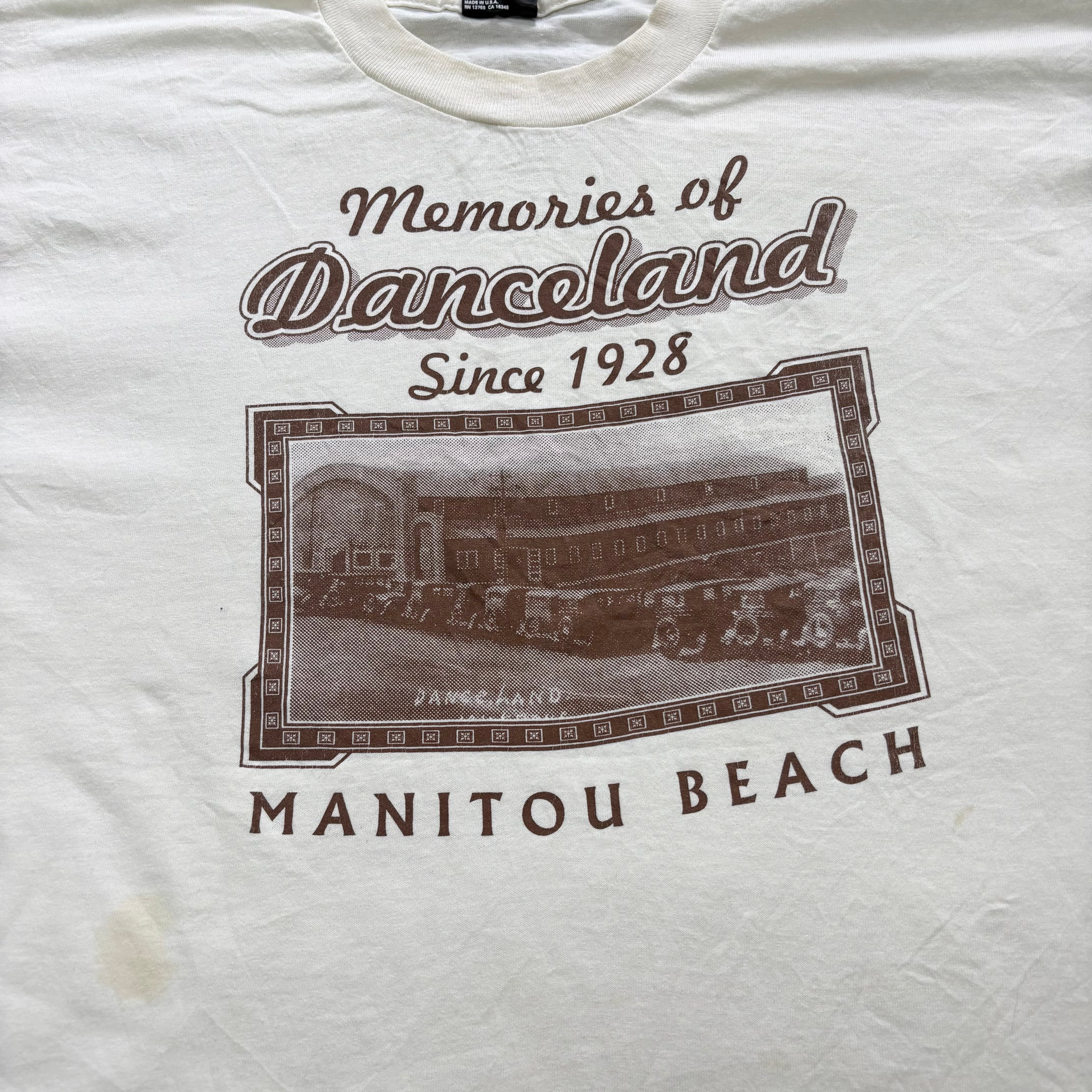 Vintage T Shirt Mens XL Beige Single Stitch Graphic Print 90s Dance (F)