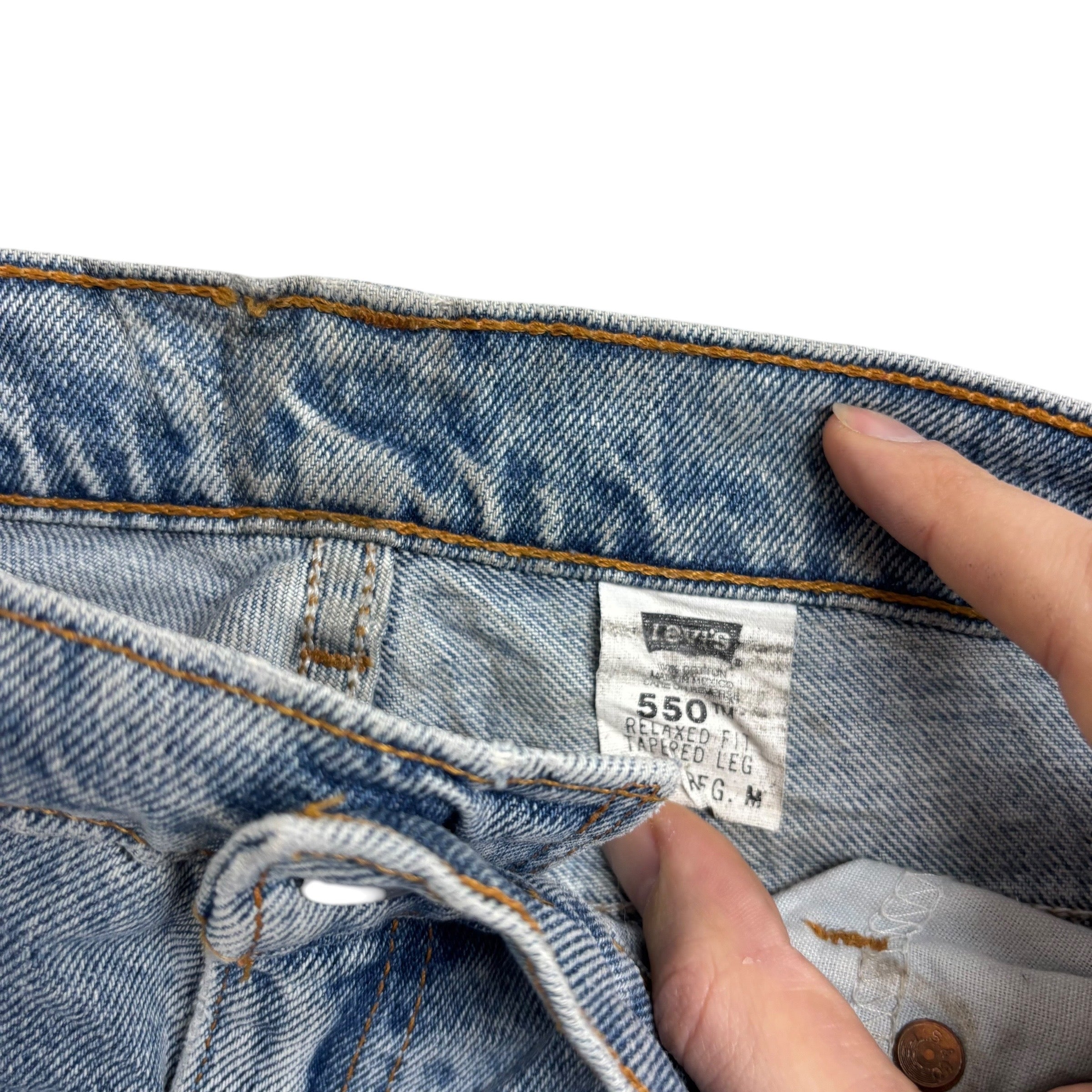 Levis 550 Jeans W30 L31 Womens Light Blue Relaxed Taper Fit Mom Vintage Denim