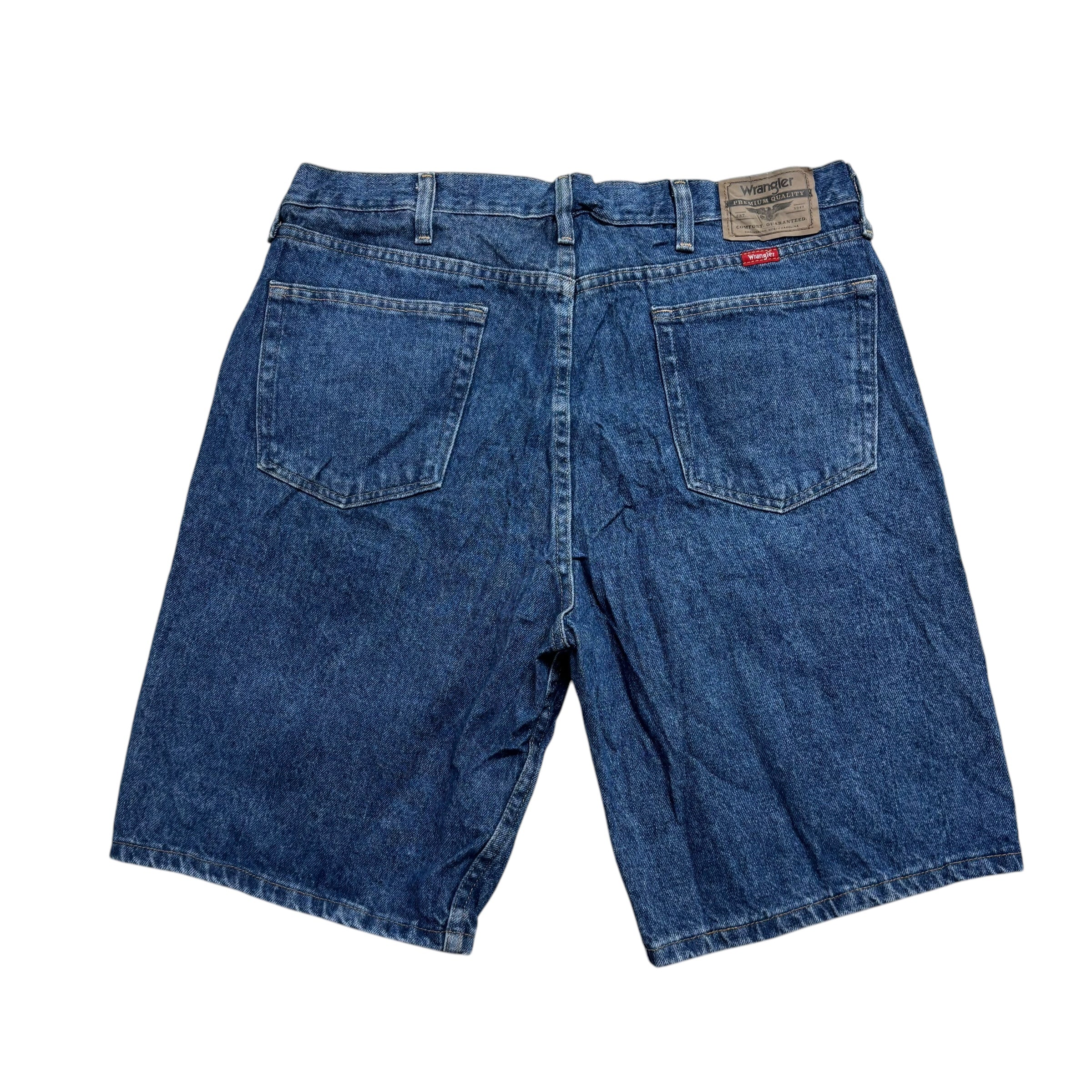 Wrangler Baggy Jorts W36 Mens Denim Shorts Mid Blue Relaxed Fit (E)