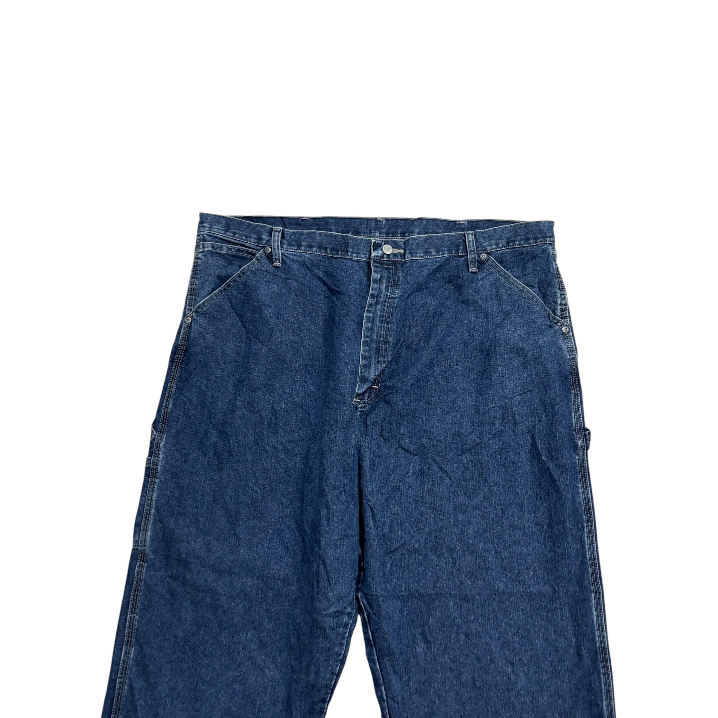 Wrangler Carpenter Jeans W42 L30 Mens Dark Blue Relaxed Straight Fit Denim (E)