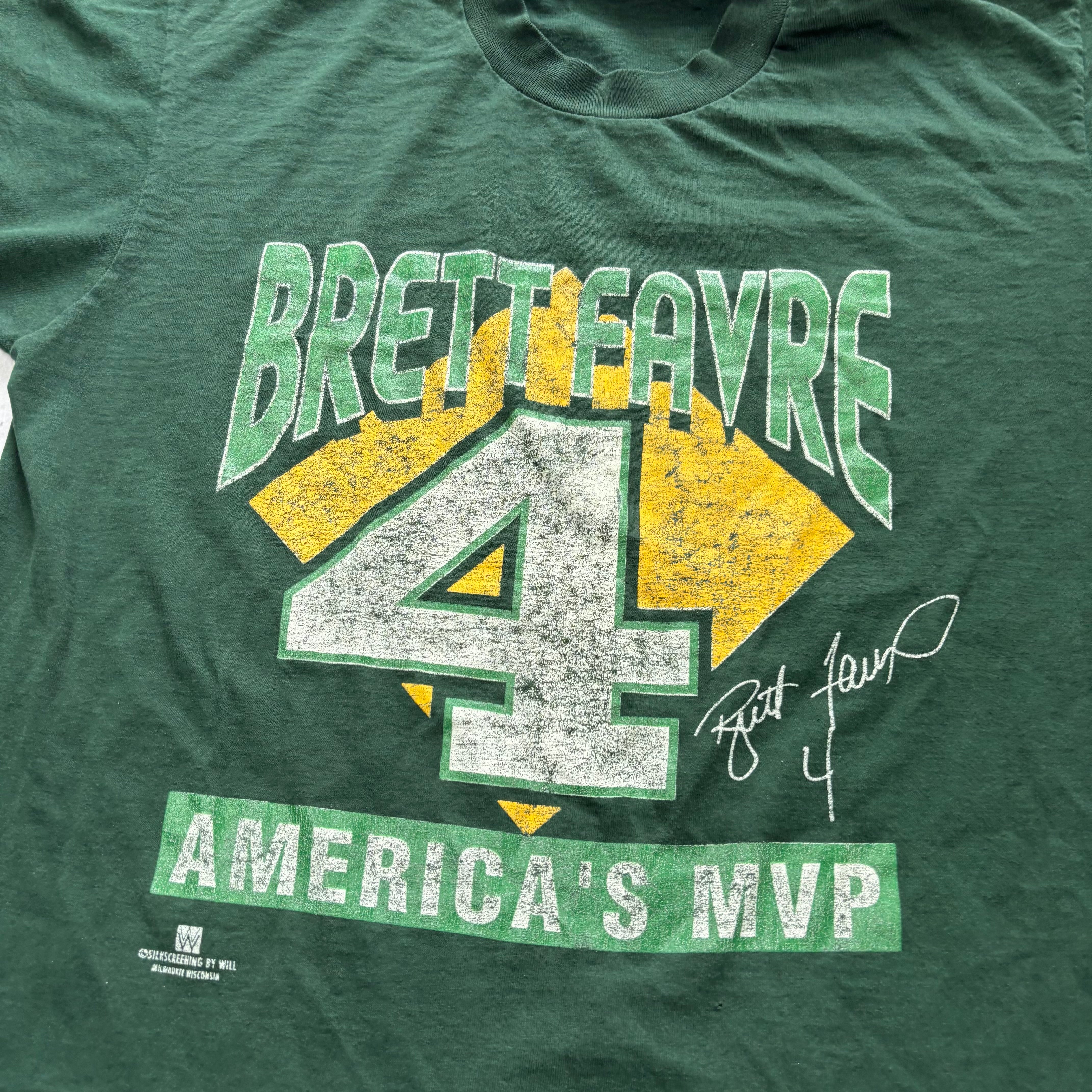 Vintage T Shirt Mens Large Green Single Stitch Graphic Print 90s USA NFL