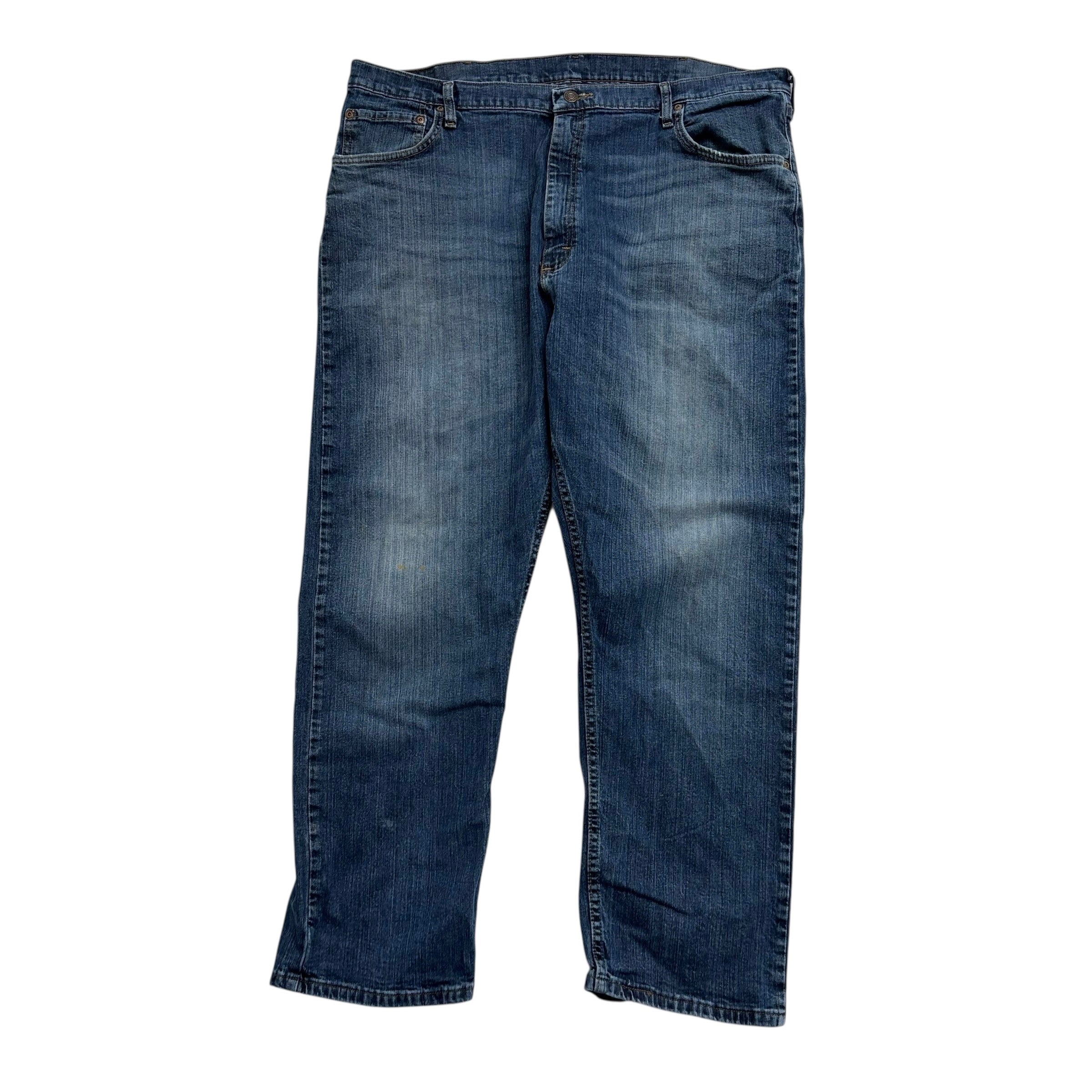 Wrangler Jeans W42 L30 Mens Dark Blue Regular Straight Fit Stretch Denim (F)