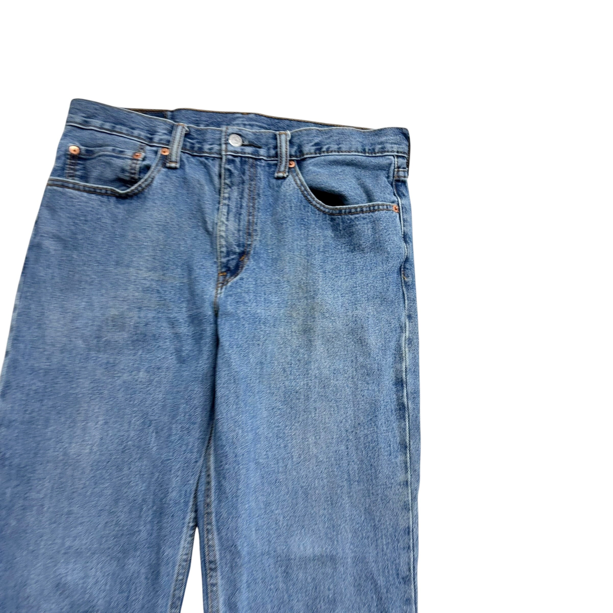 Levis 516 Jeans W34 L32 Mens Light Blue Slim Straight Fit Denim