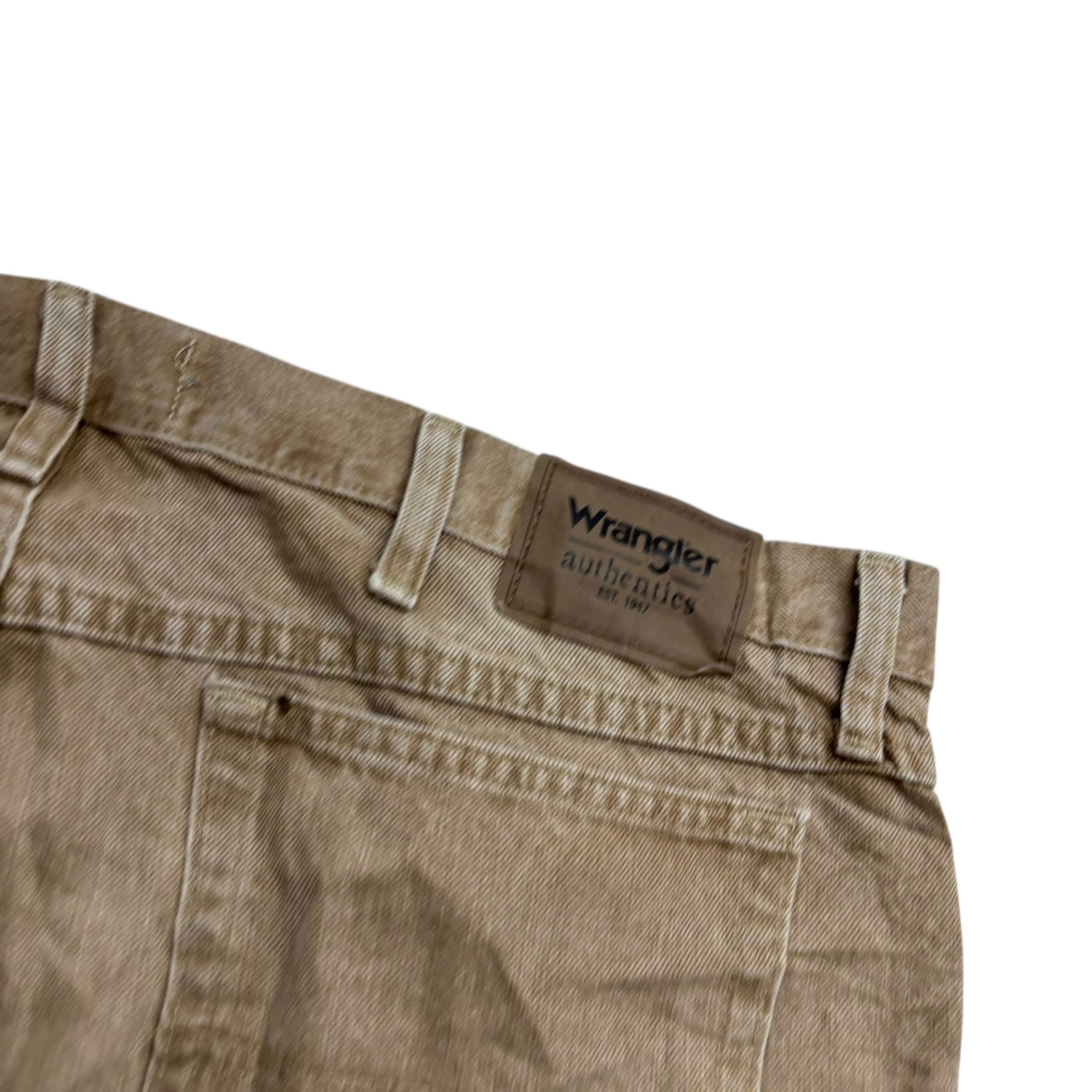 Wrangler Jeans W42 L30 Mens Tan Regular Straight Fit Denim