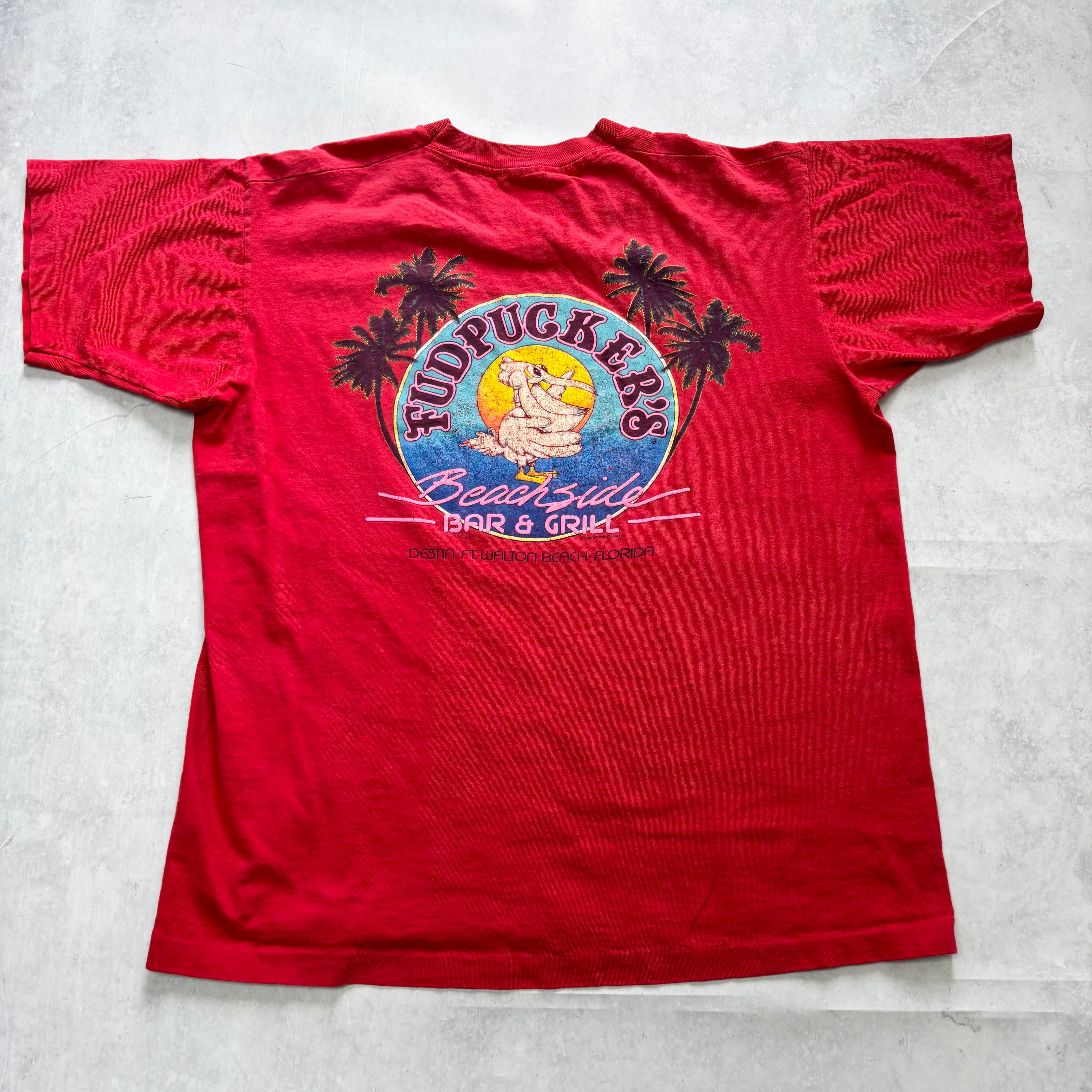 Vintage T Shirt Mens Large Red Single Stitch Graphic Print 90s USA