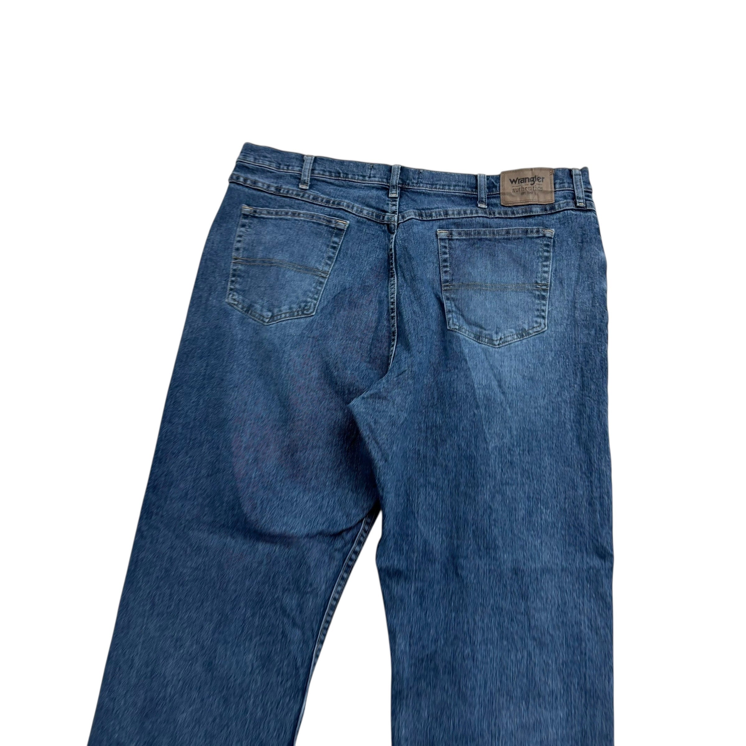 Wrangler Jeans W40 L30 Mens Mid Blue Relaxed Straight Fit Stretch Denim (E)