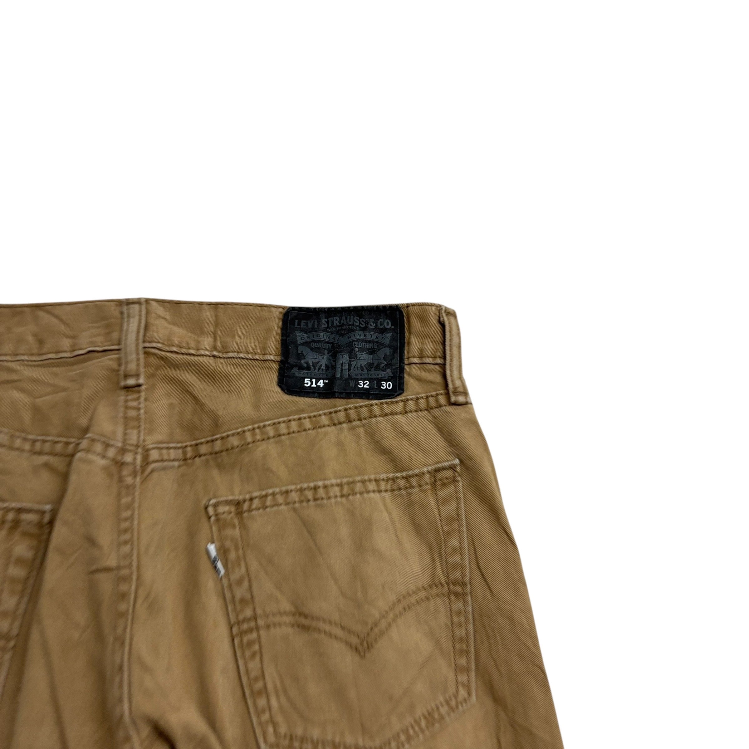 Levis 514 Trousers W32 L30 Mens Brown Regular Straight Fit Cotton Pants (E)