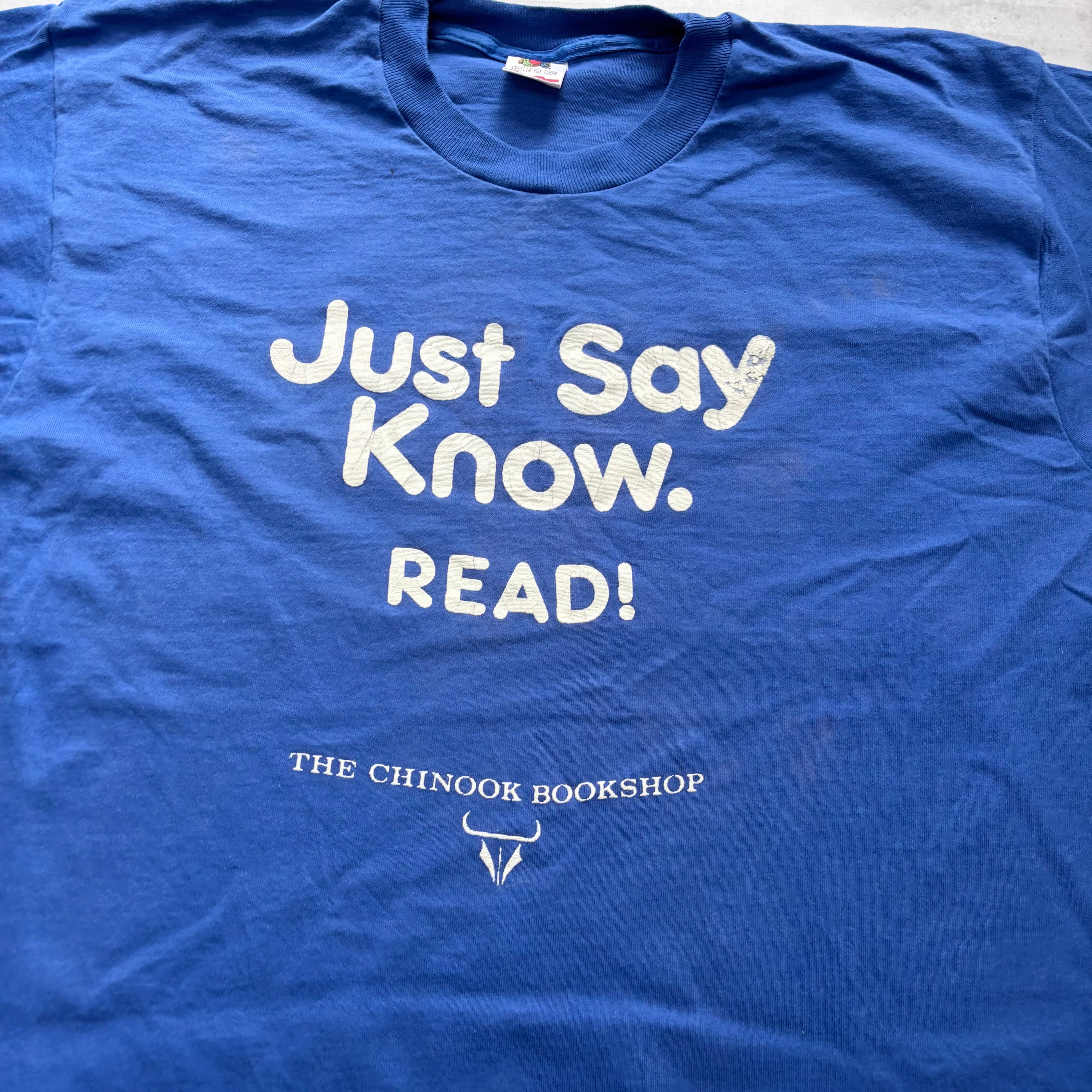 Vintage T Shirt Mens XL Blue Single Stitch Graphic Print 90s USA