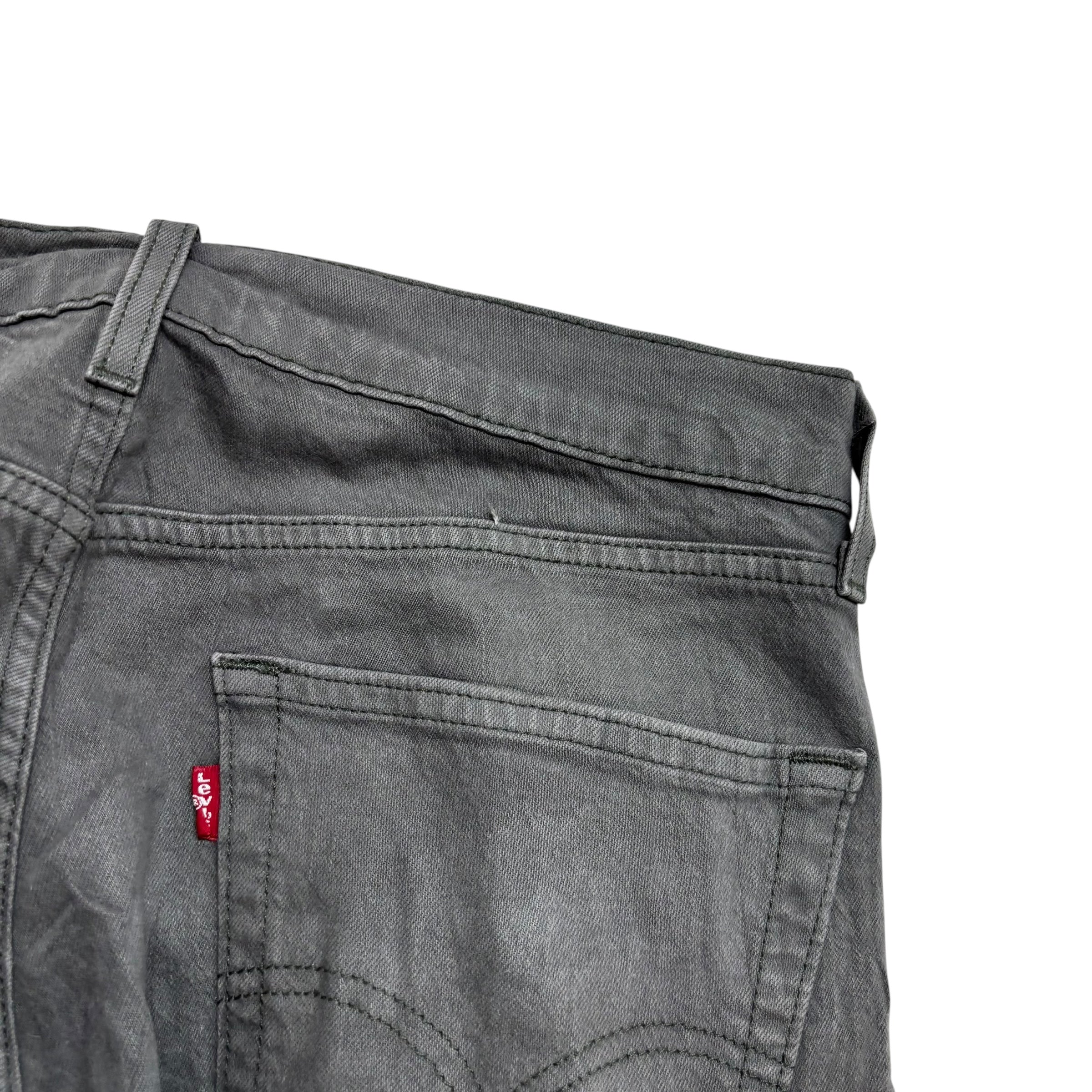 Levis 505 Jeans W32 L30 Mens Olive Green Regular Straight Fit Stretch Denim