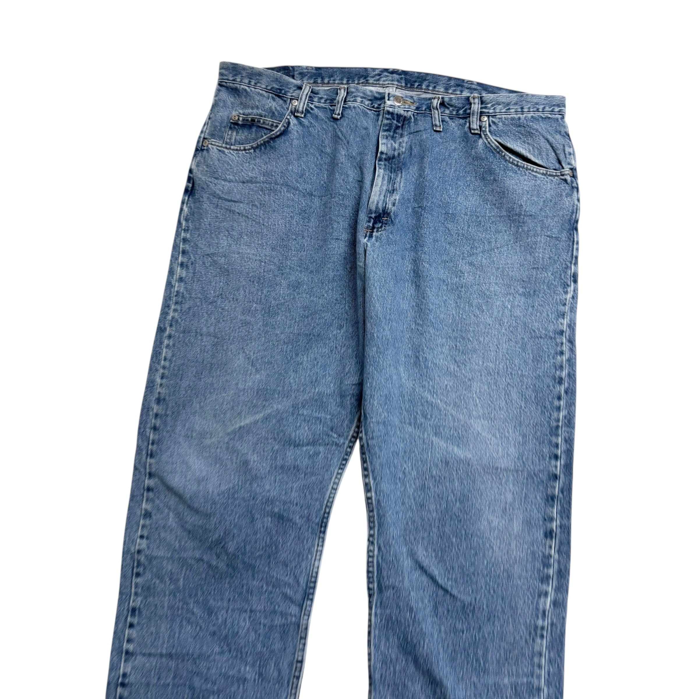 Wrangler Jeans W44 L32 Mens Light Blue Relaxed Straight Fit Denim